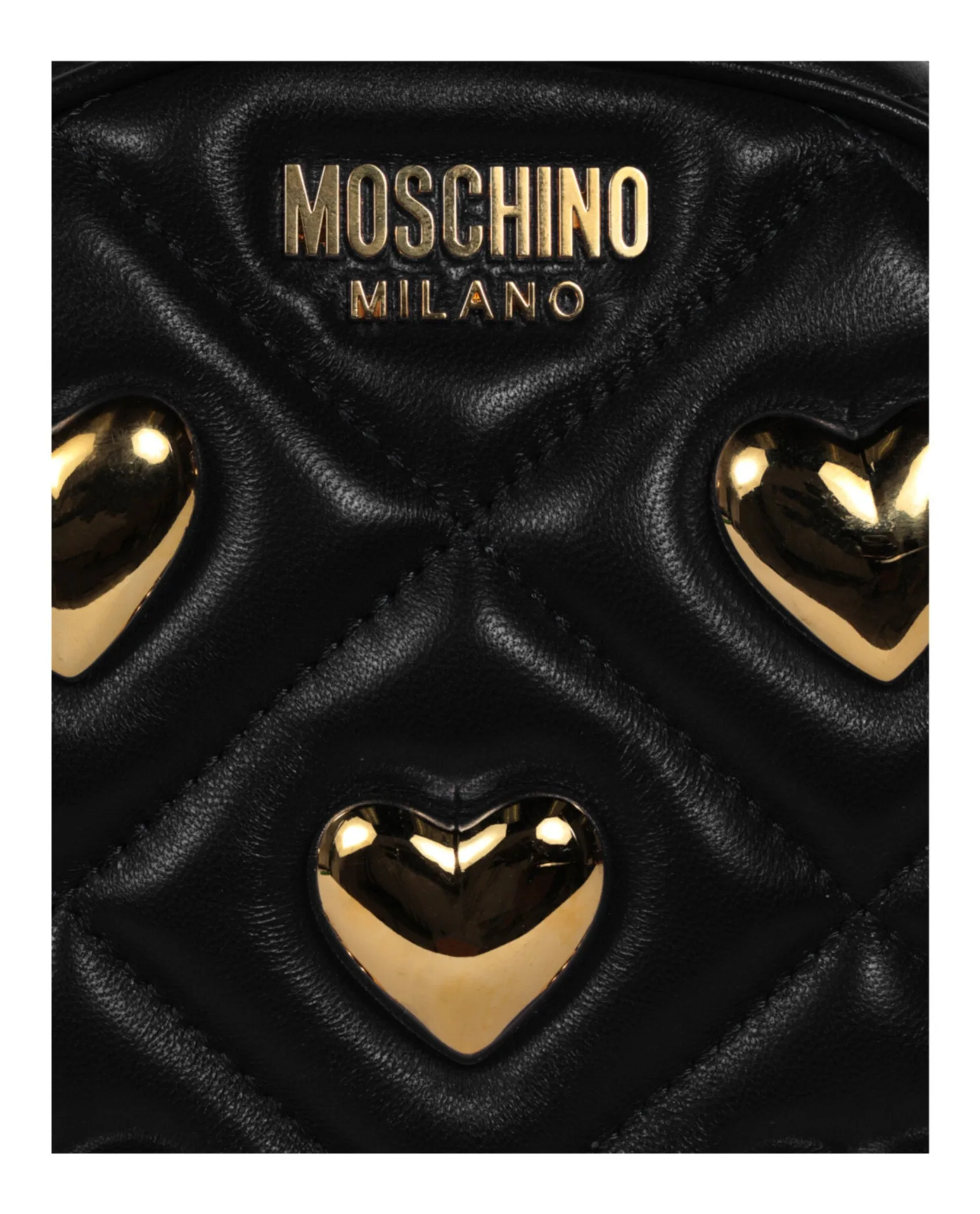 Moschino Heart Studs Quilted Shoulder Bag