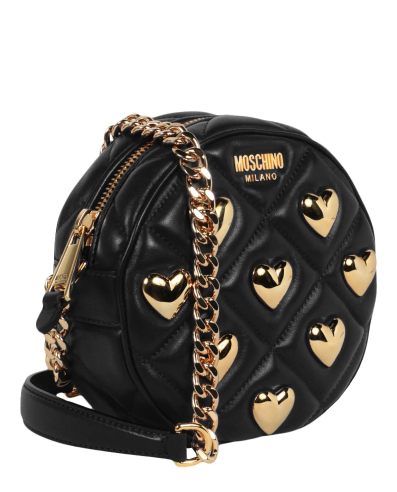 Moschino Heart Studs Quilted Shoulder Bag