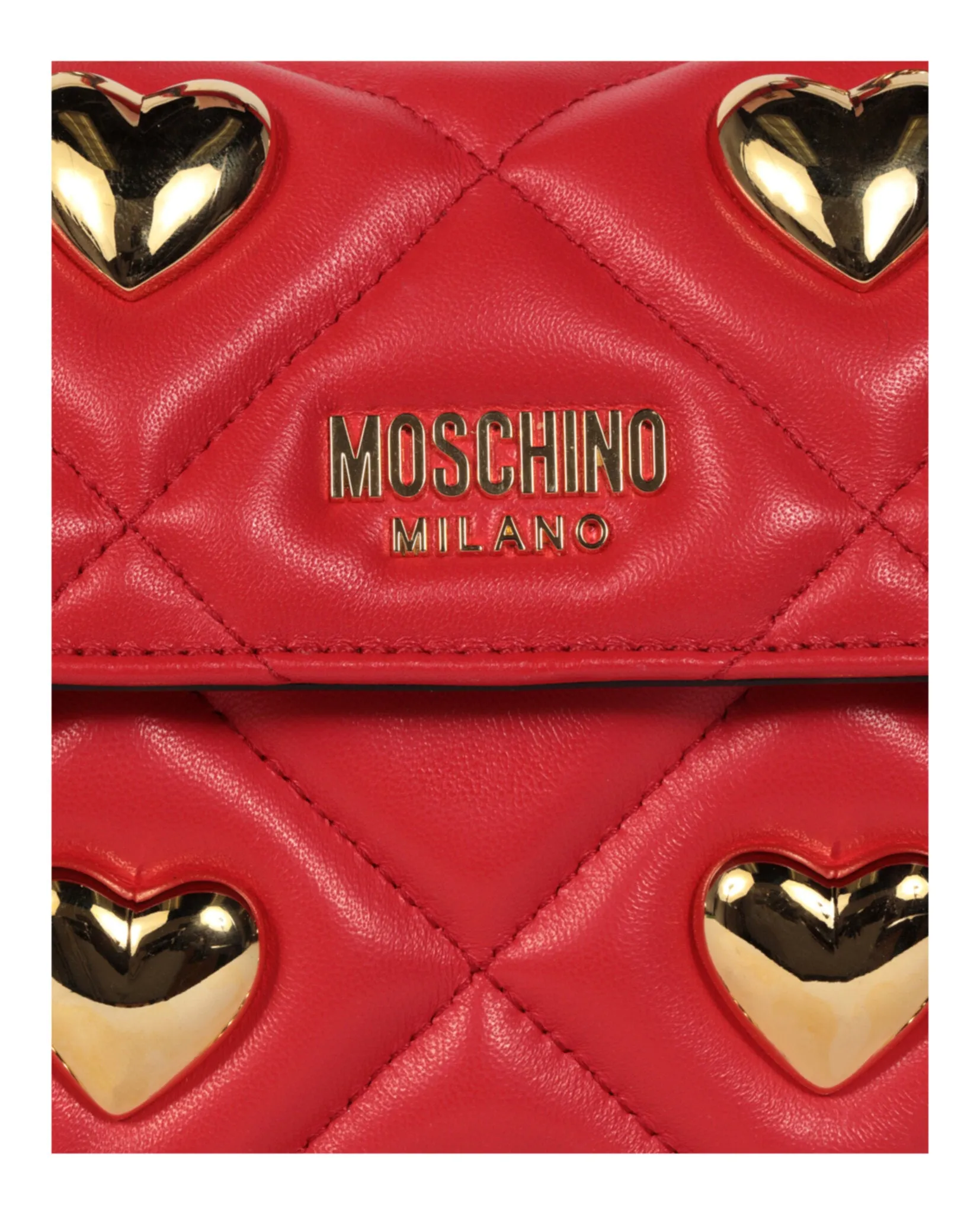 Moschino Heart Studs Quilted Shoulder Bag