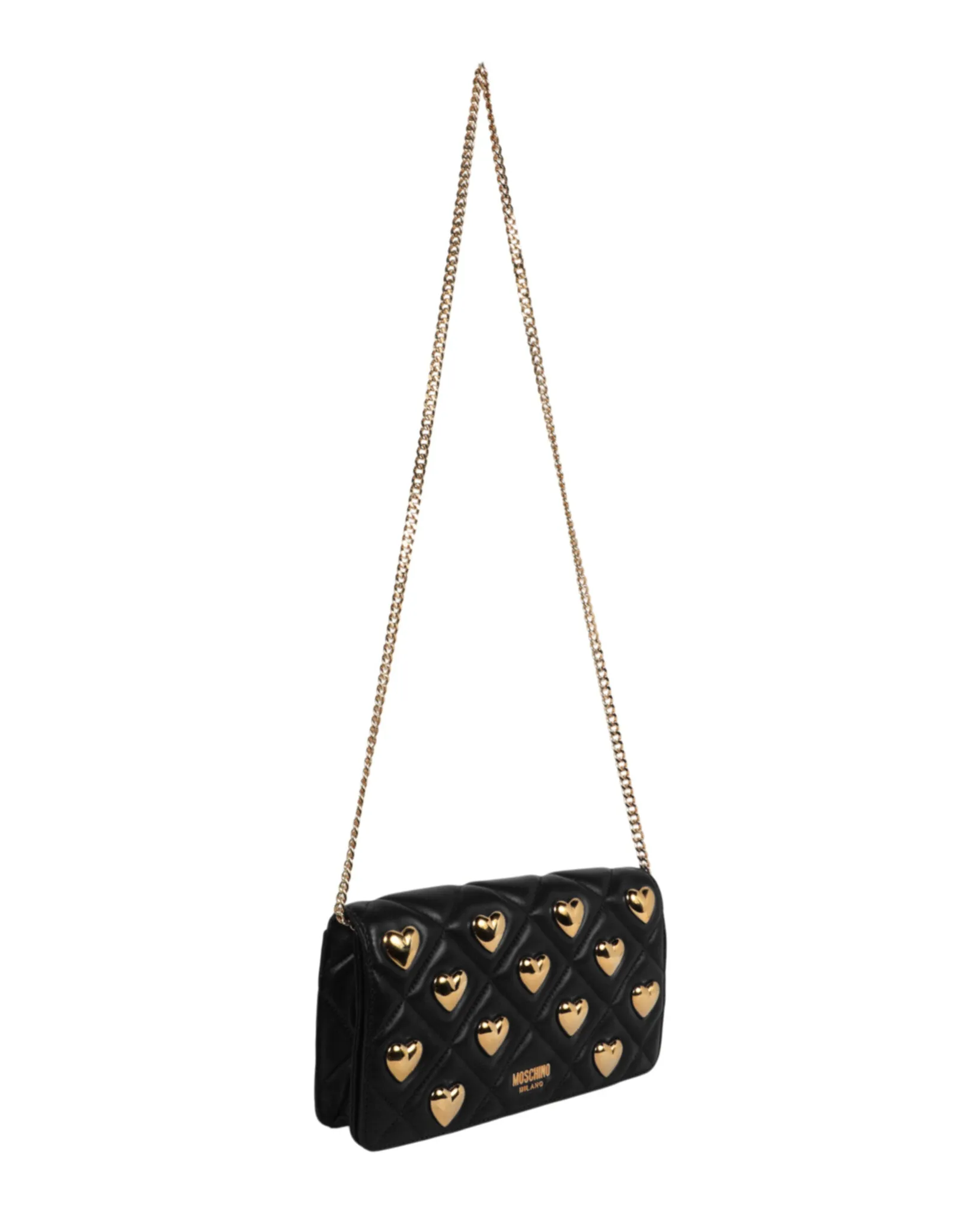 Moschino Heart Studs Quilted Shoulder Bag