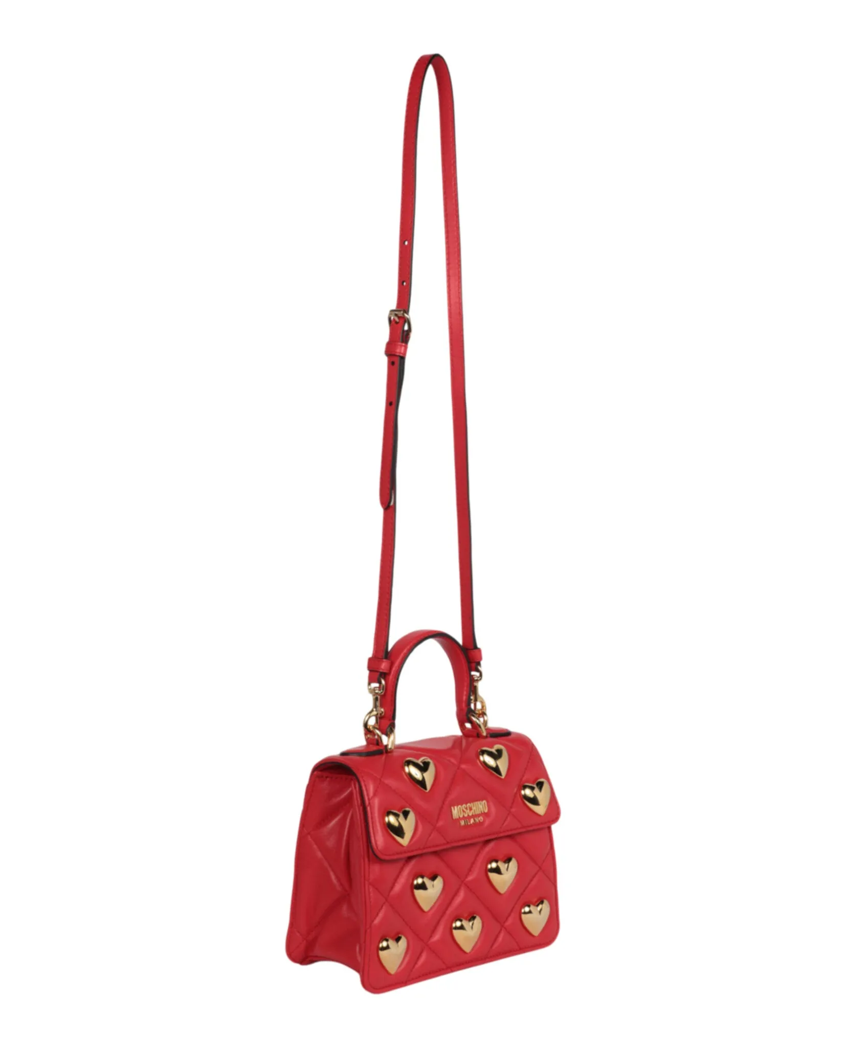 Moschino Heart Studs Quilted Shoulder Bag