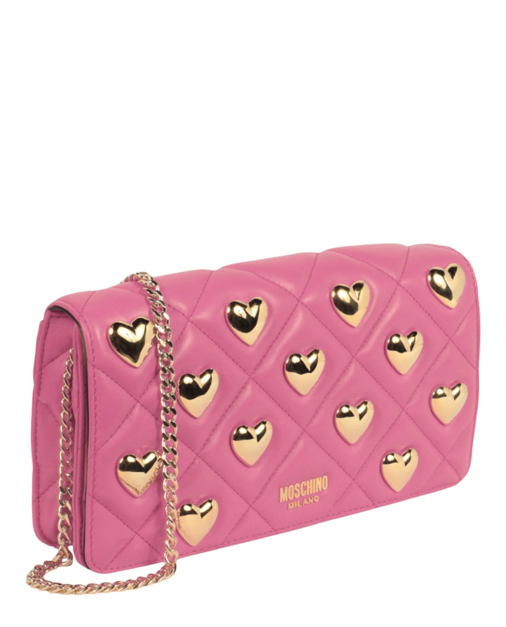Moschino Heart Studs Quilted Shoulder Bag