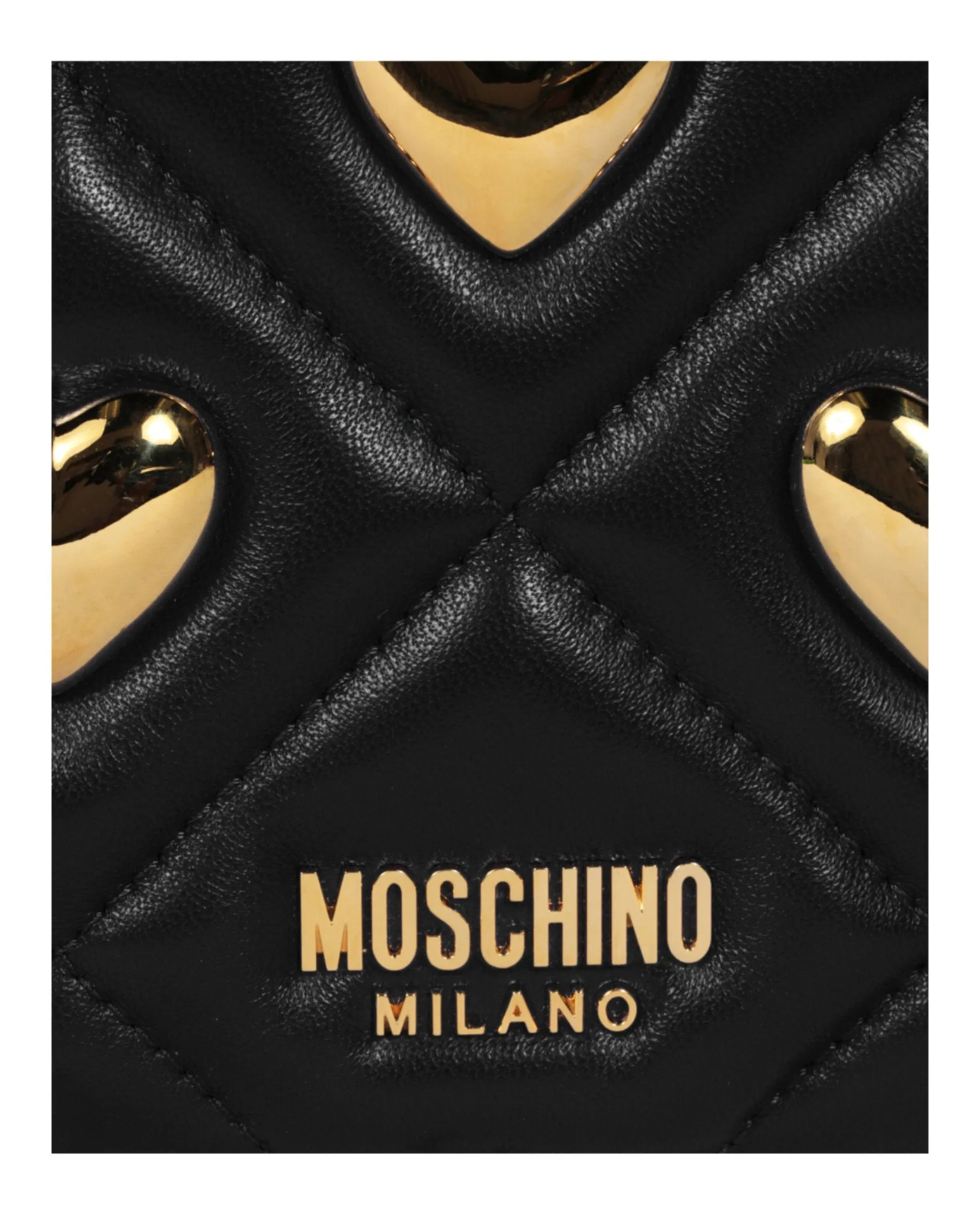 Moschino Heart Studs Quilted Shoulder Bag