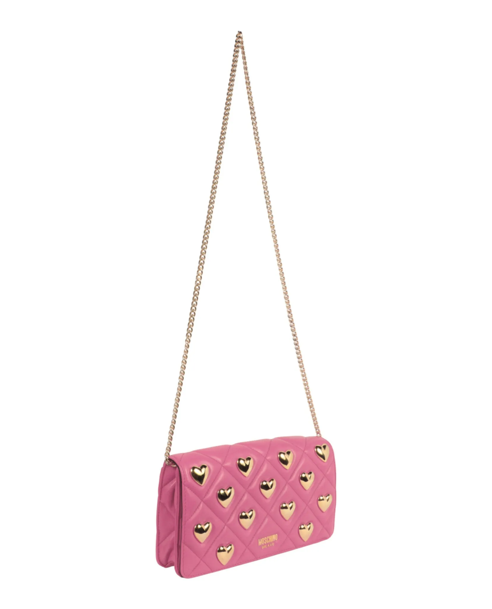 Moschino Heart Studs Quilted Shoulder Bag