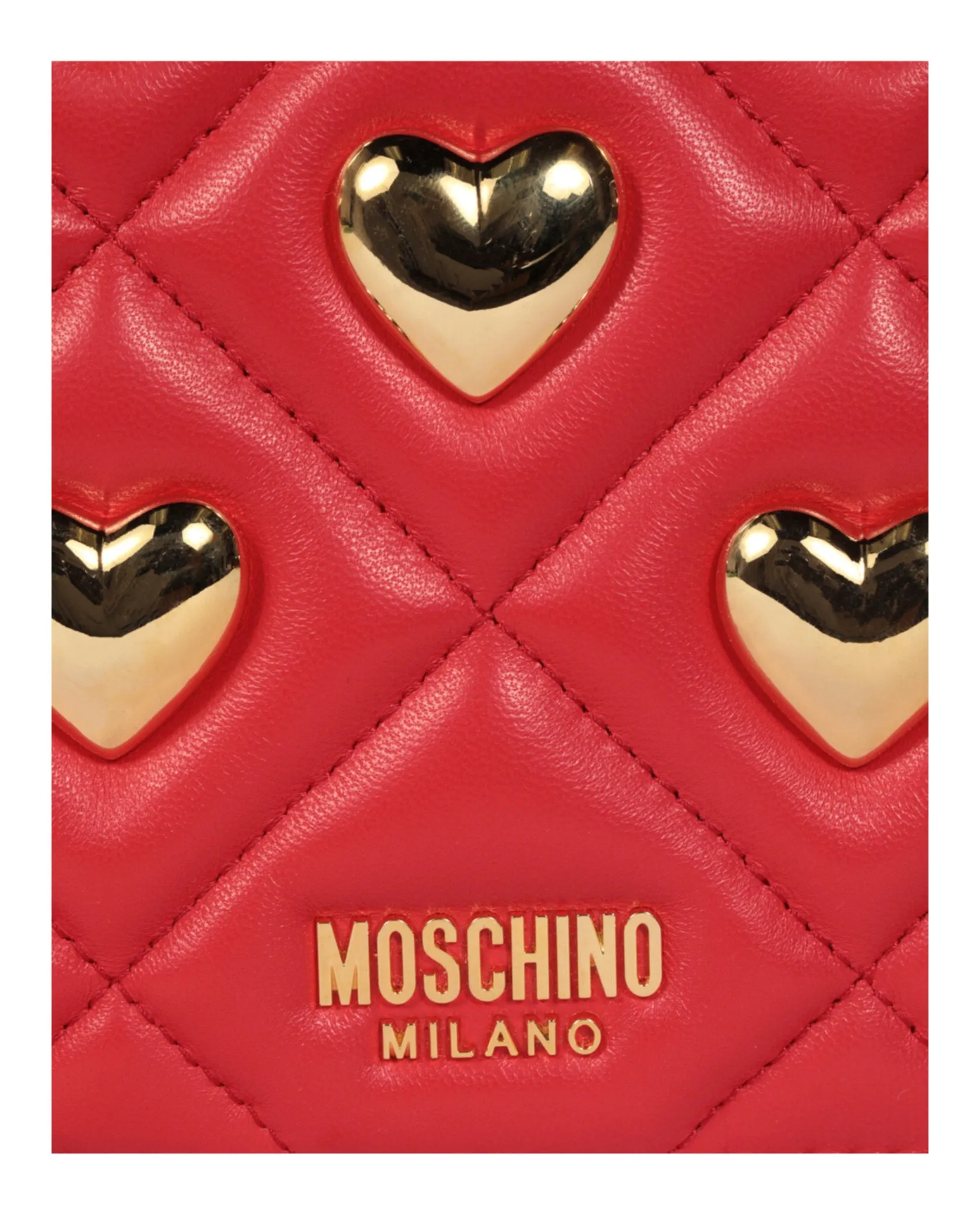 Moschino Heart Studs Quilted Shoulder Bag