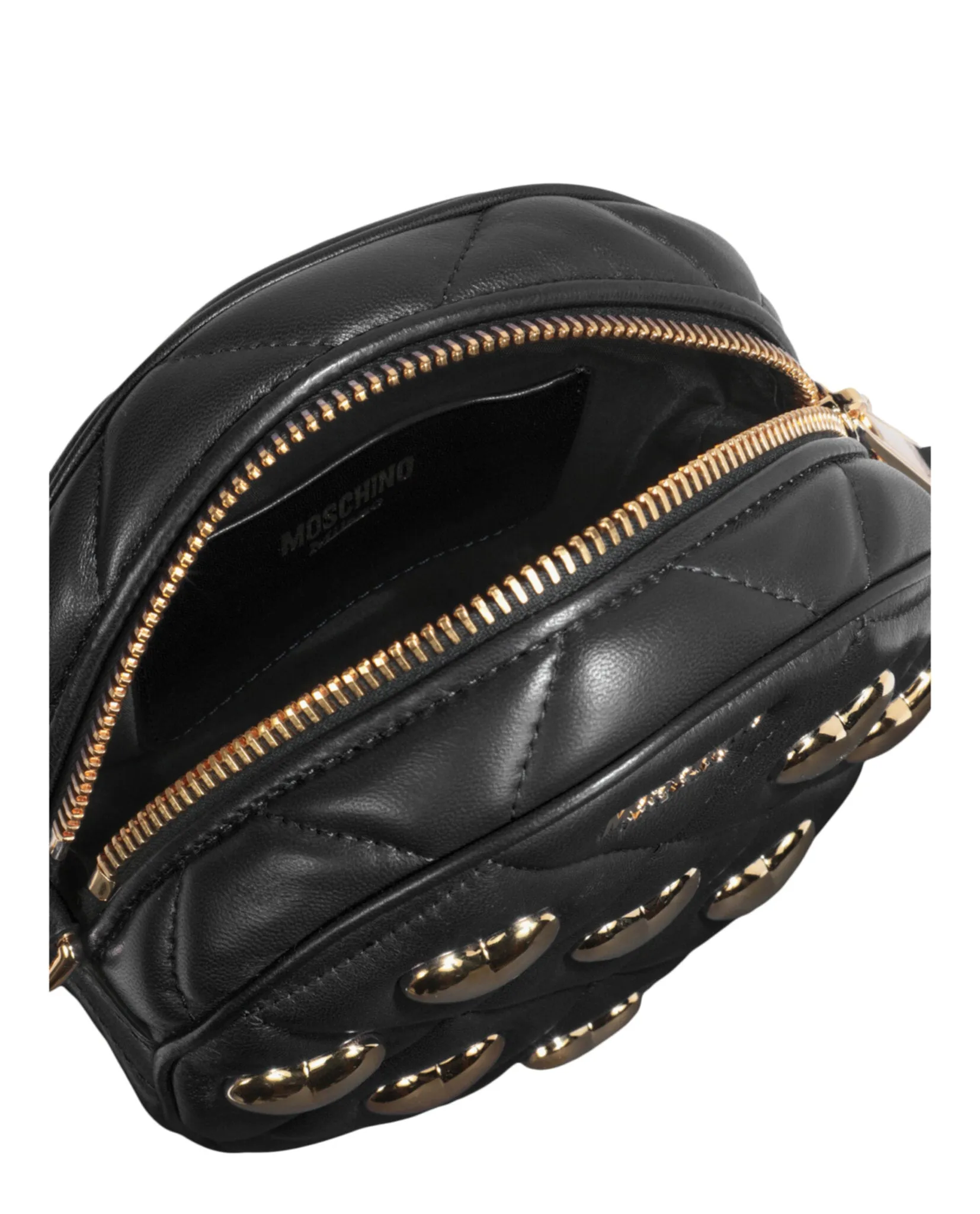 Moschino Heart Studs Quilted Shoulder Bag