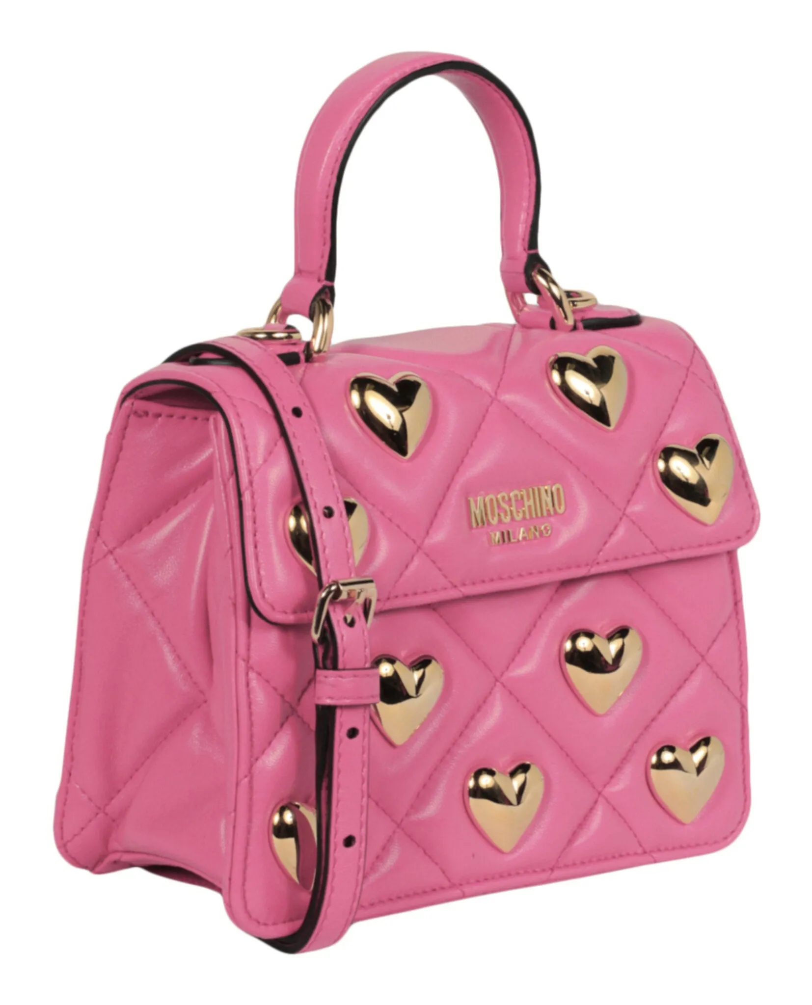 Moschino Heart Studs Quilted Shoulder Bag