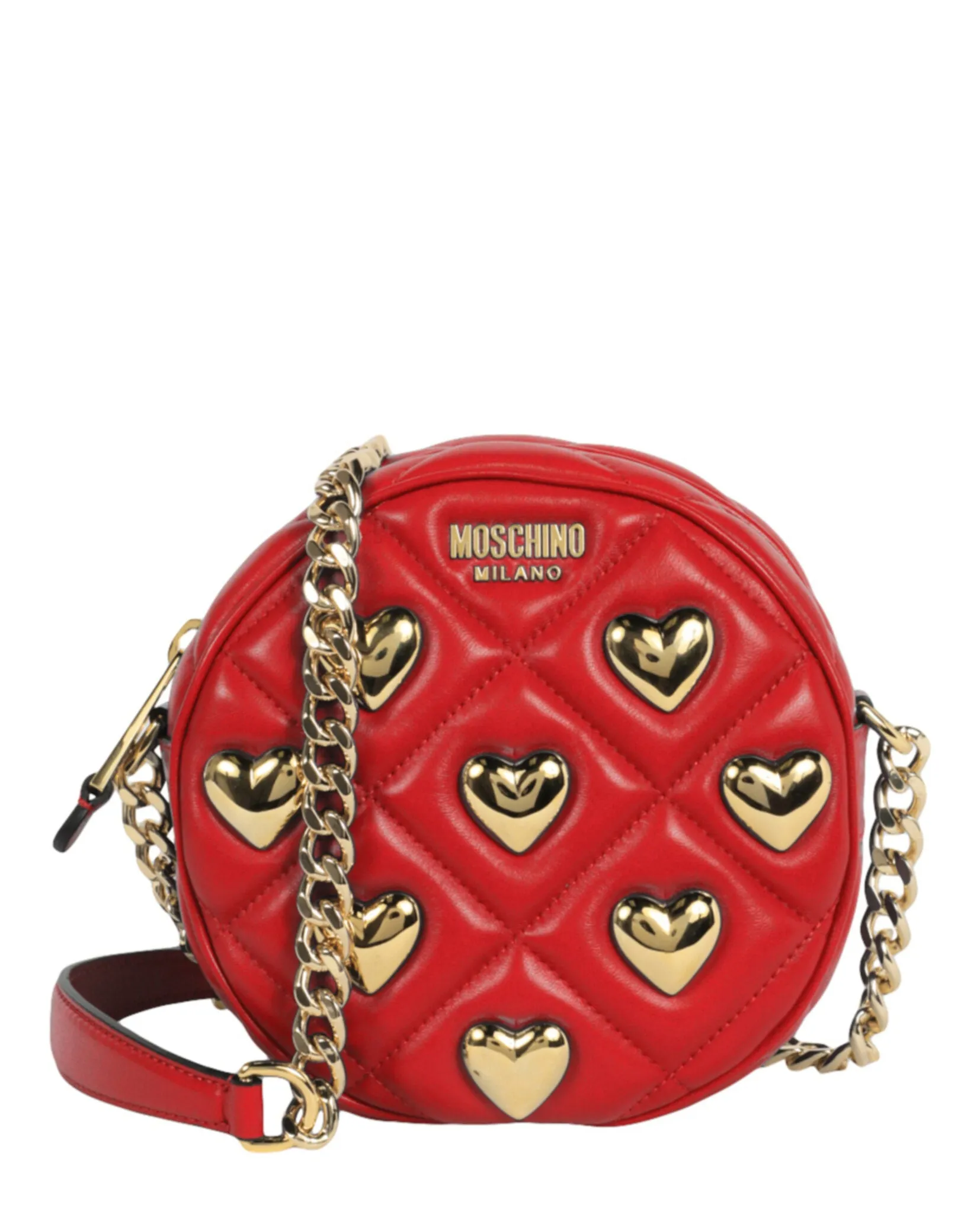 Moschino Heart Studs Quilted Shoulder Bag