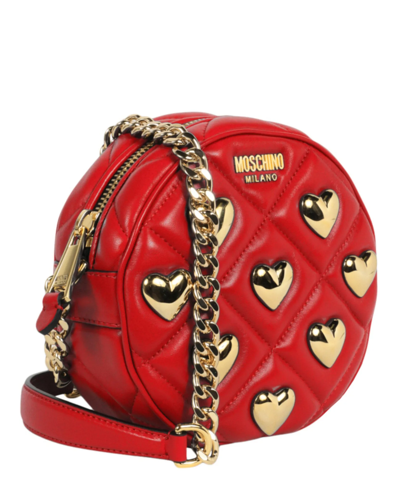 Moschino Heart Studs Quilted Shoulder Bag