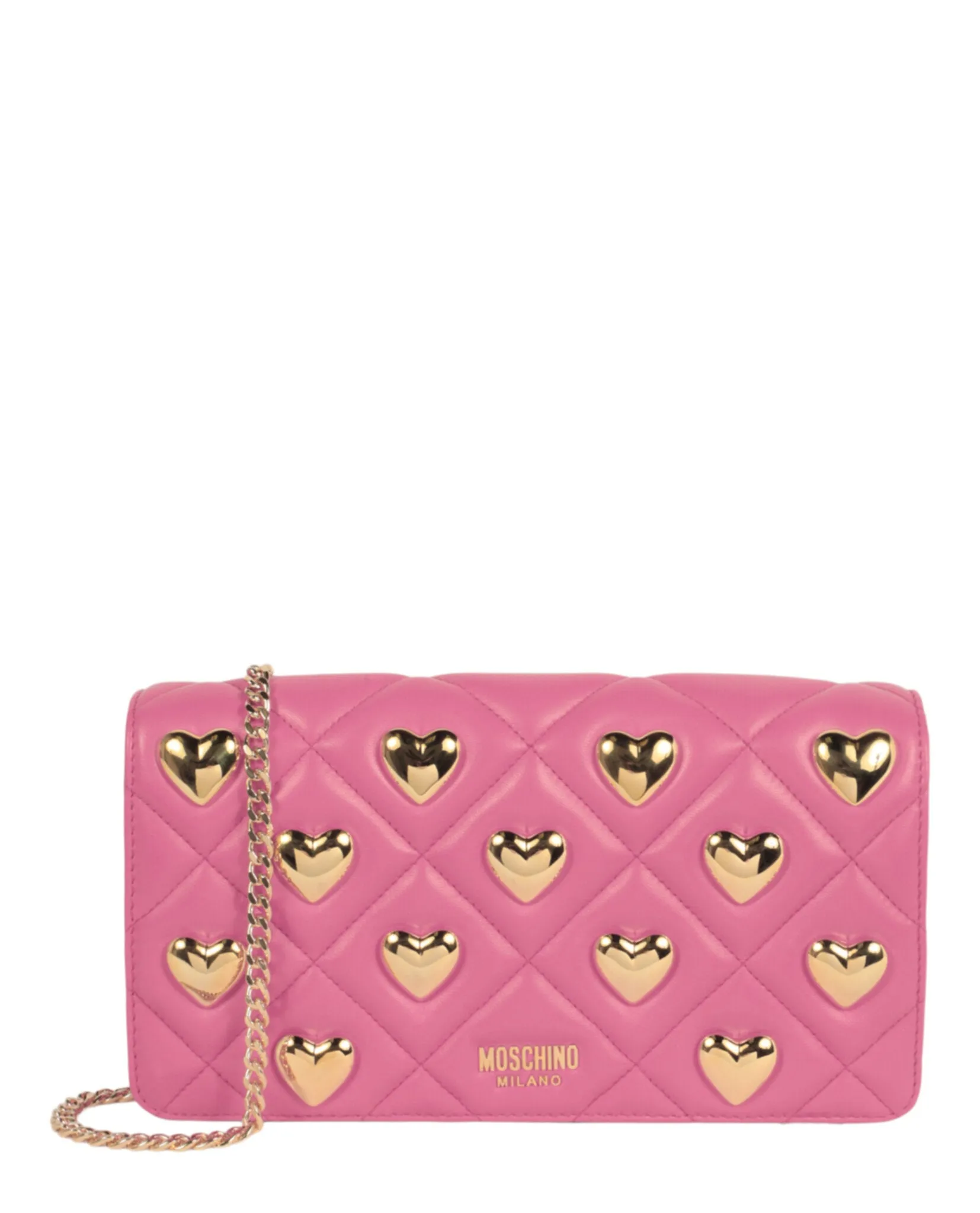 Moschino Heart Studs Quilted Shoulder Bag