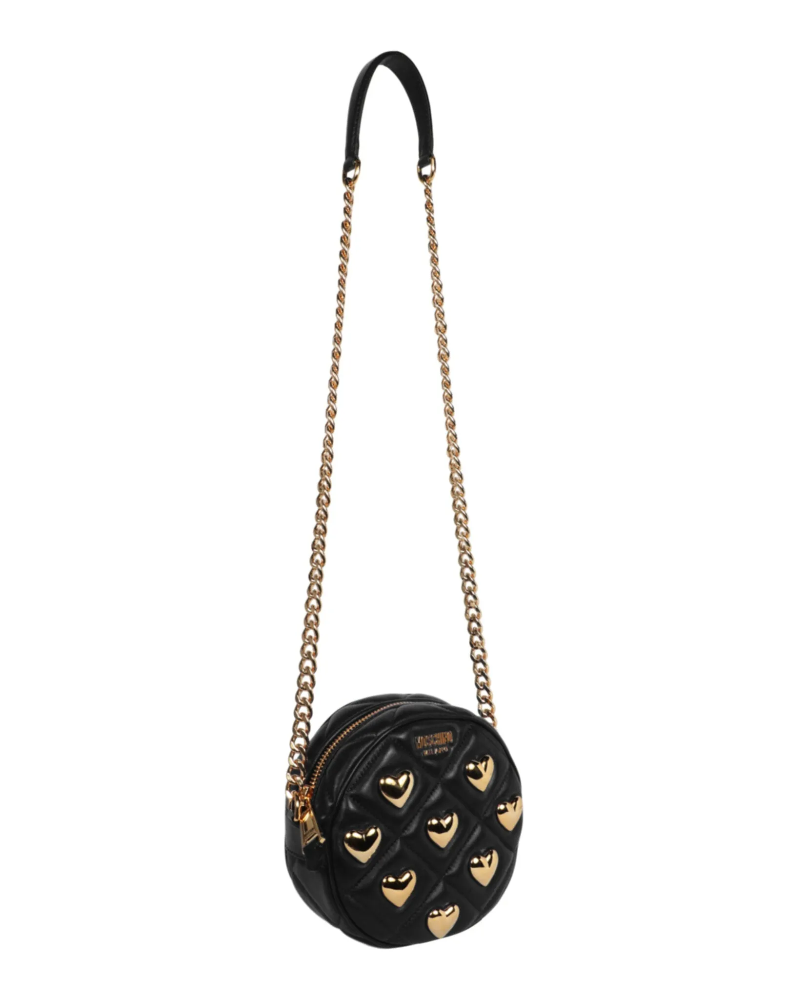 Moschino Heart Studs Quilted Shoulder Bag