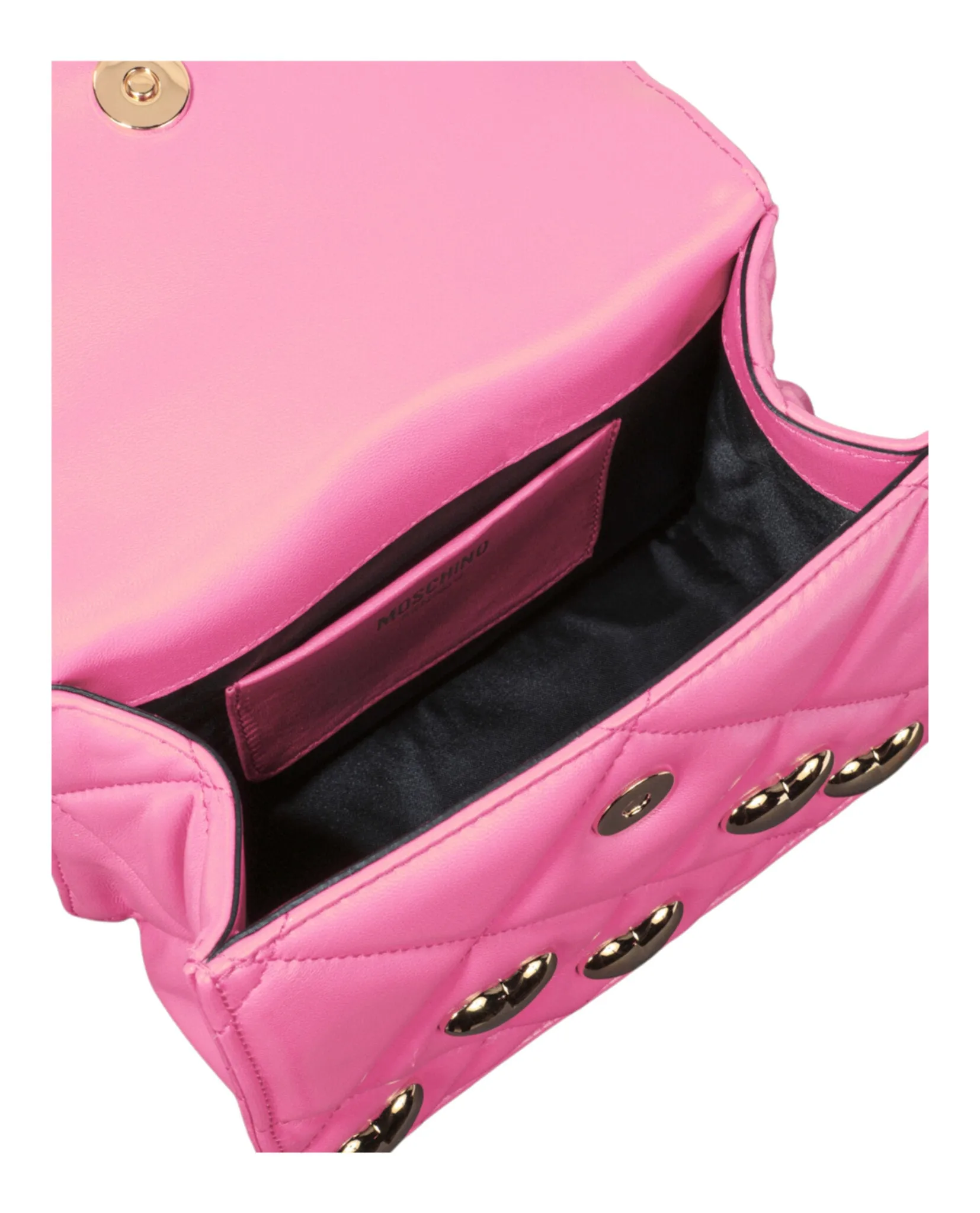 Moschino Heart Studs Quilted Shoulder Bag