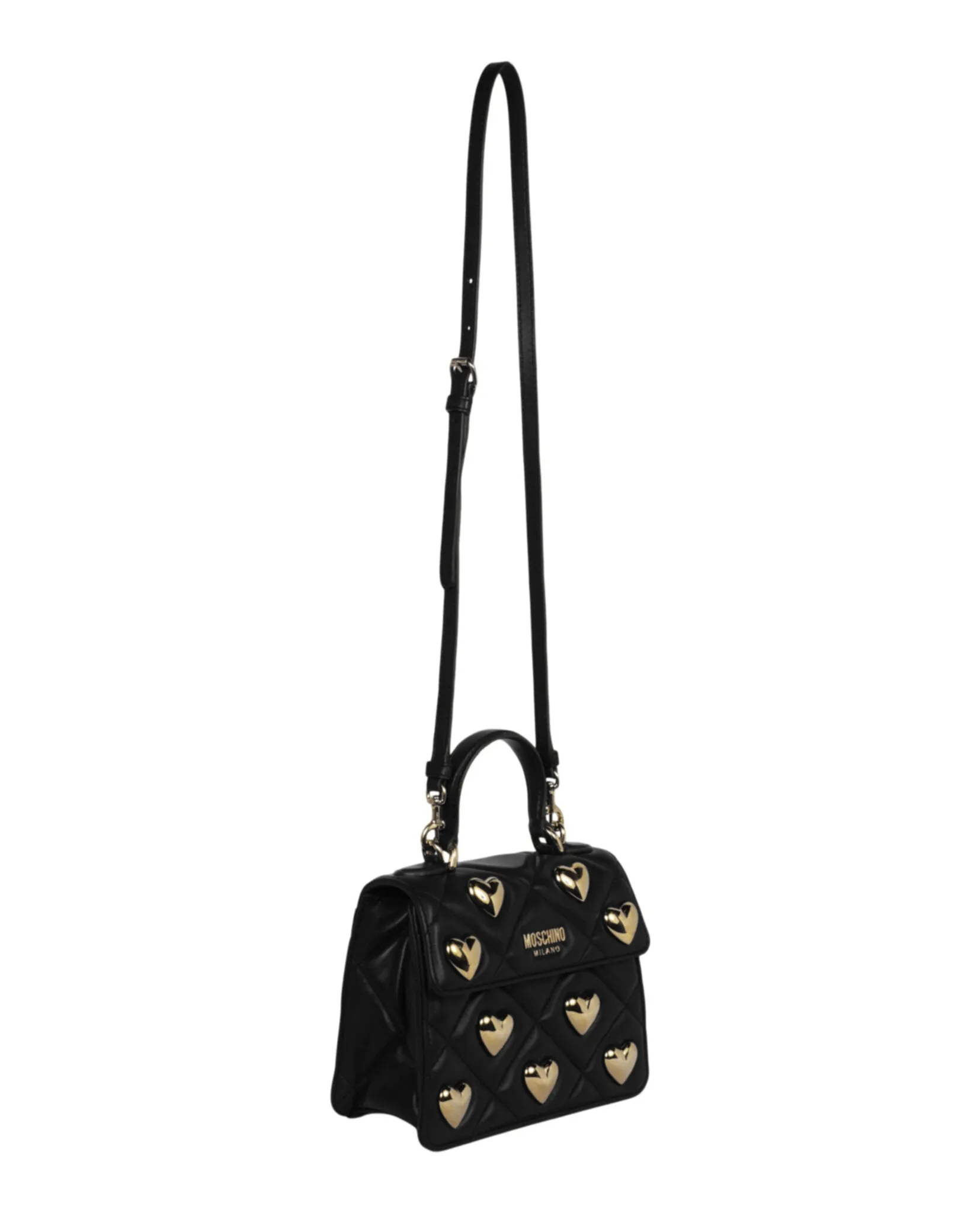 Moschino Heart Studs Quilted Shoulder Bag