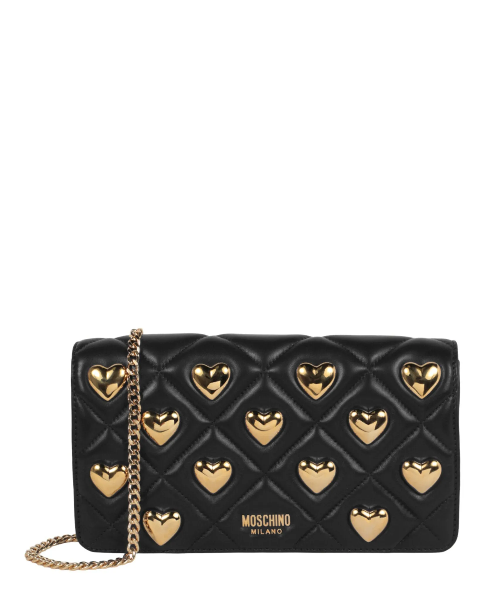 Moschino Heart Studs Quilted Shoulder Bag