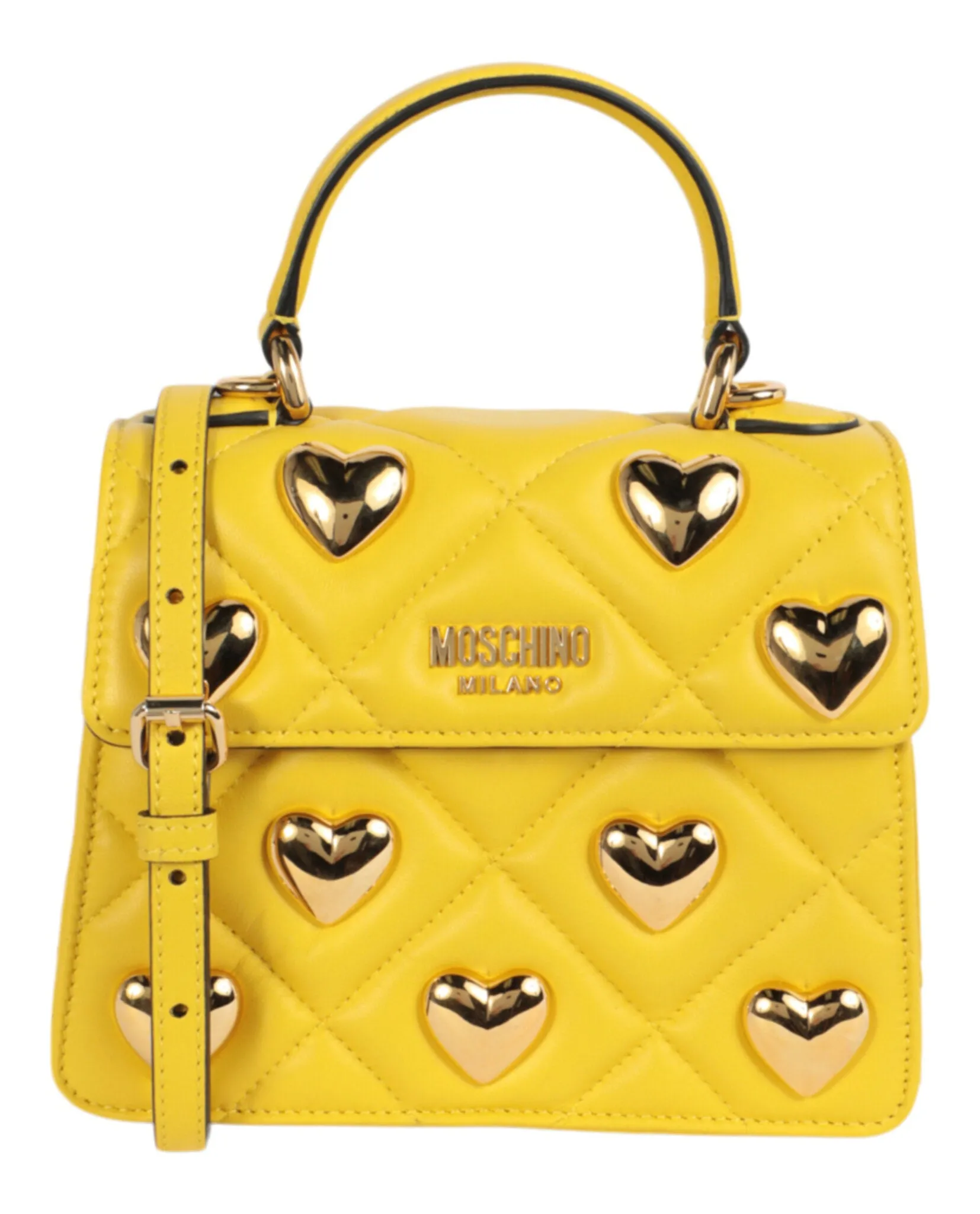 Moschino Heart Studs Quilted Shoulder Bag
