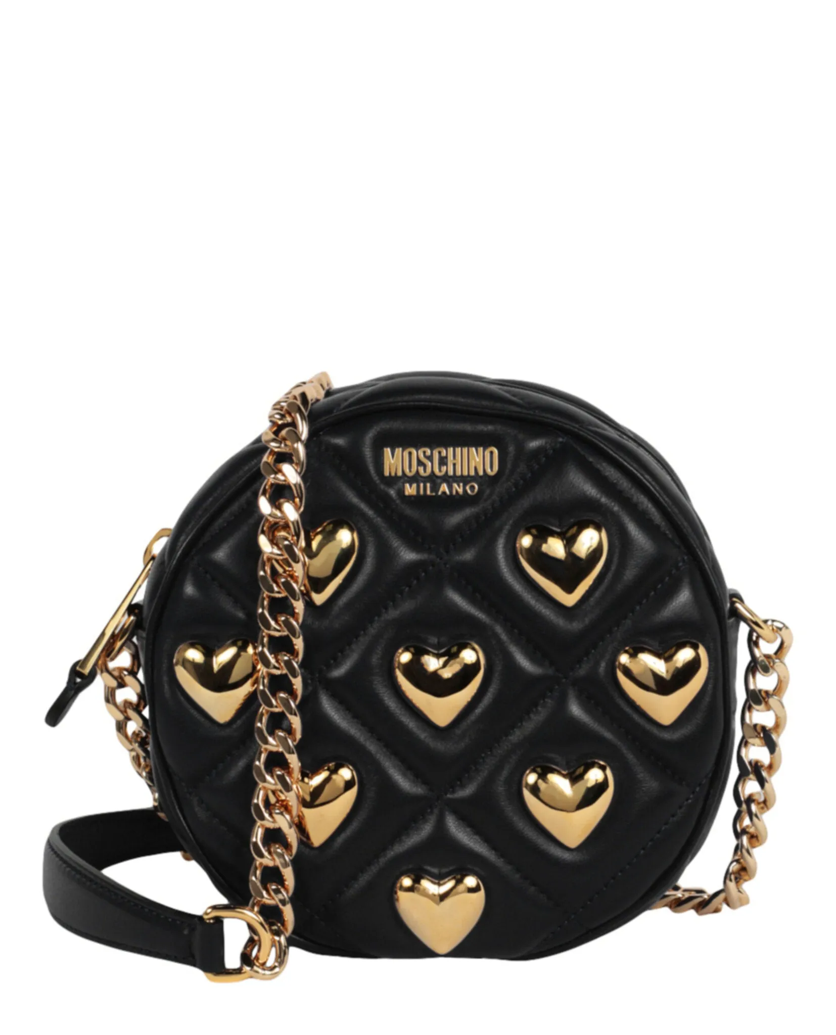 Moschino Heart Studs Quilted Shoulder Bag