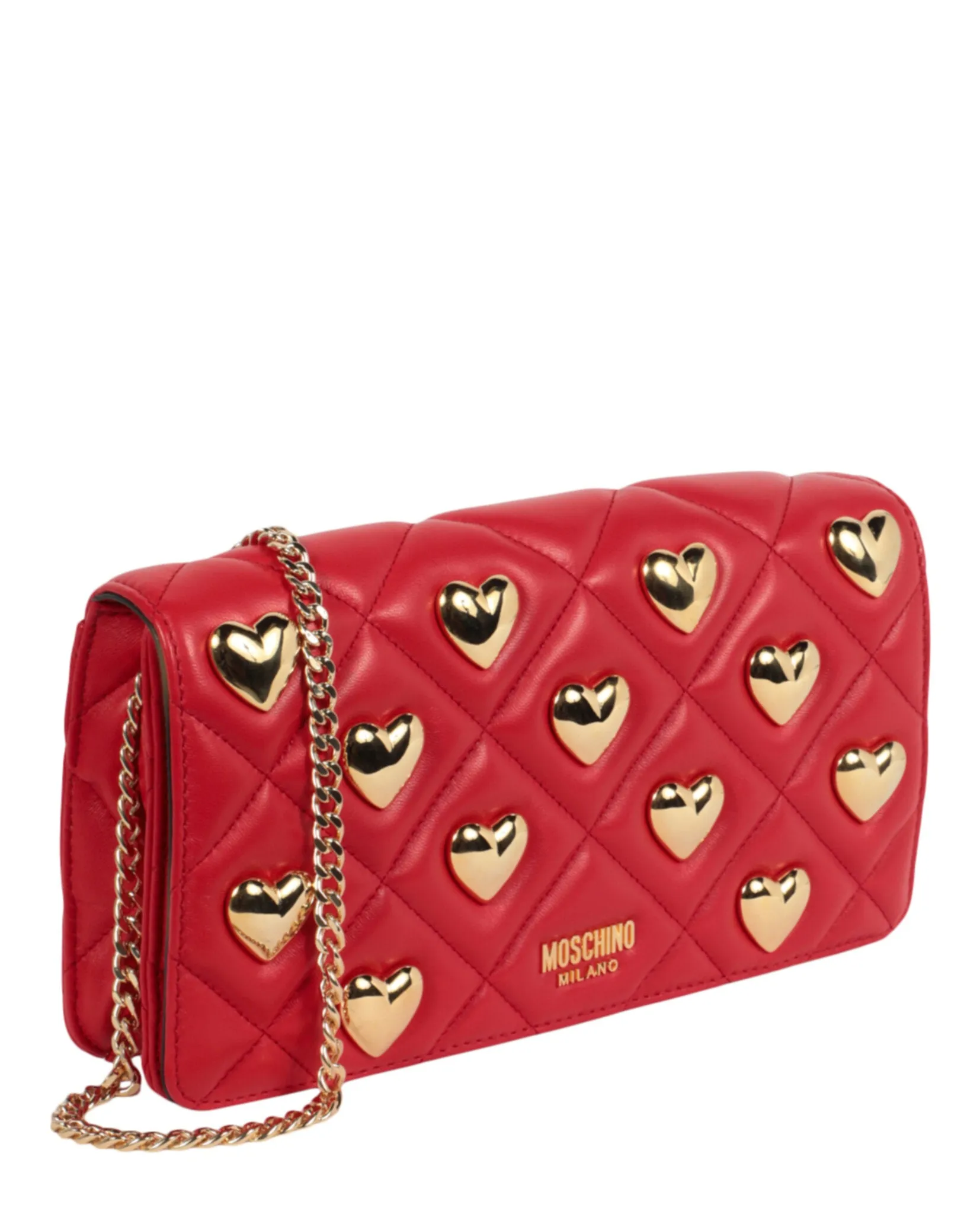 Moschino Heart Studs Quilted Shoulder Bag