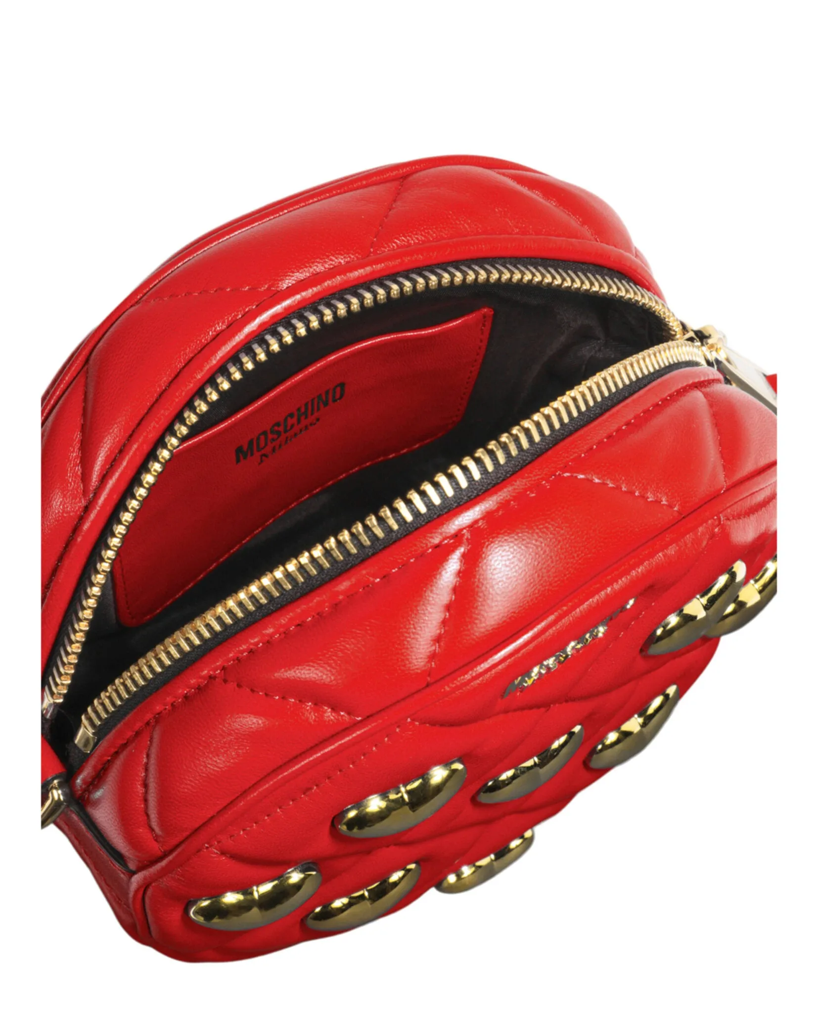 Moschino Heart Studs Quilted Shoulder Bag