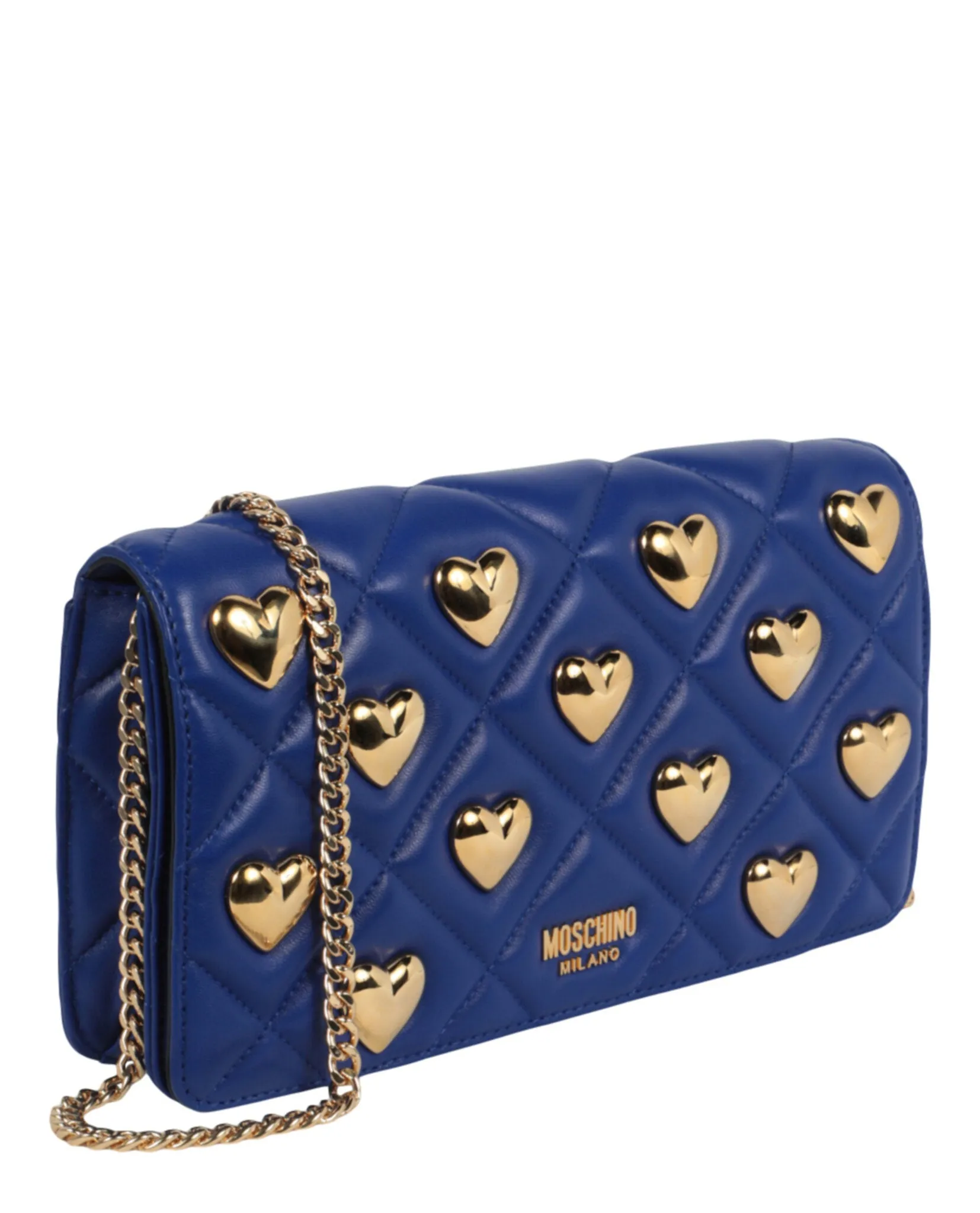 Moschino Heart Studs Quilted Shoulder Bag