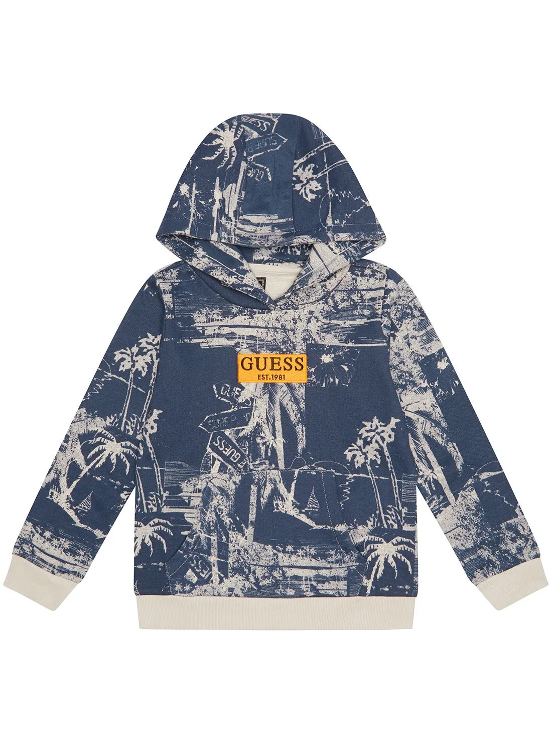 Navy Hooded Long Sleeve Jumper (2-7)