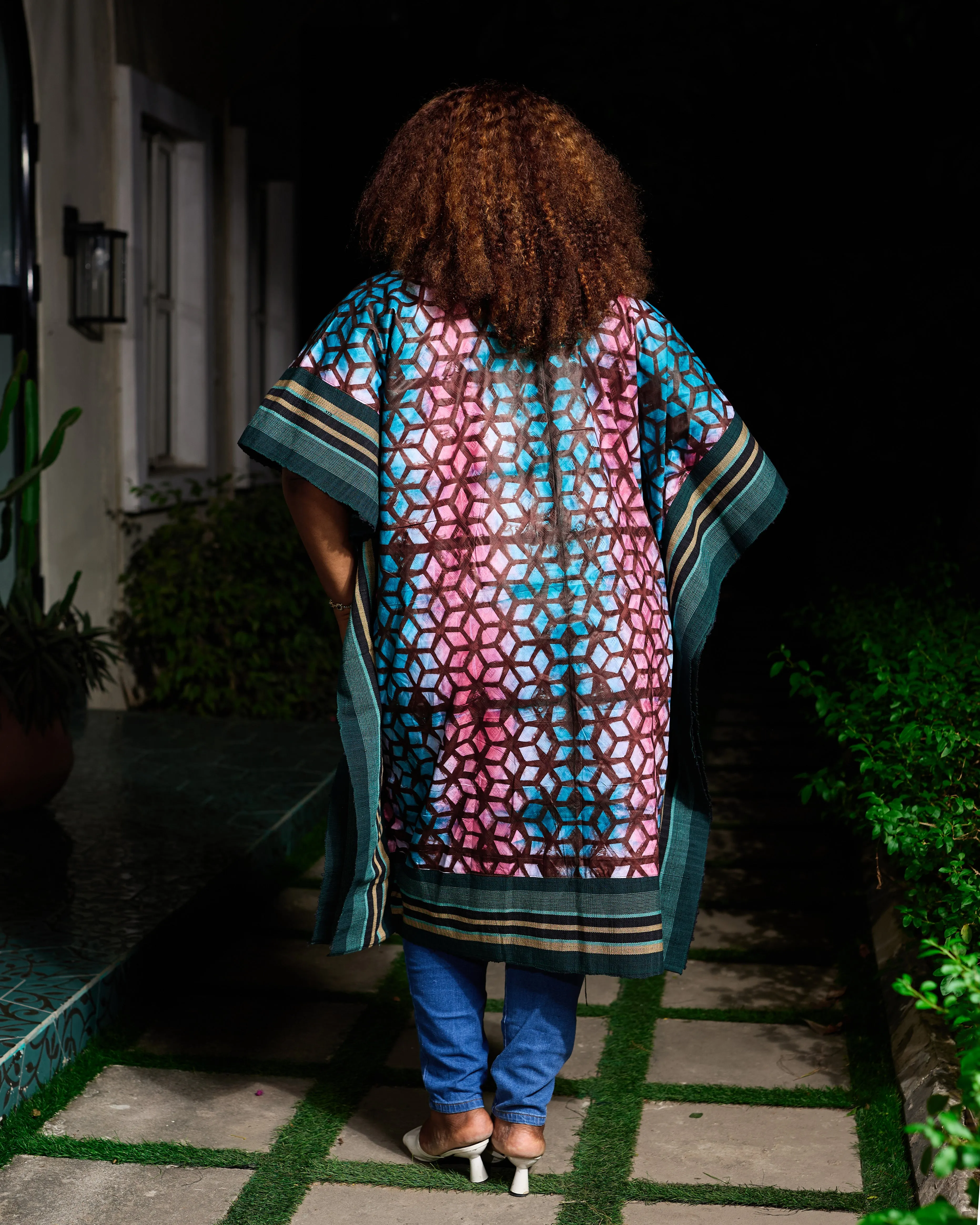 New in African Print Asoke Midi Kimono Jacket - Goke