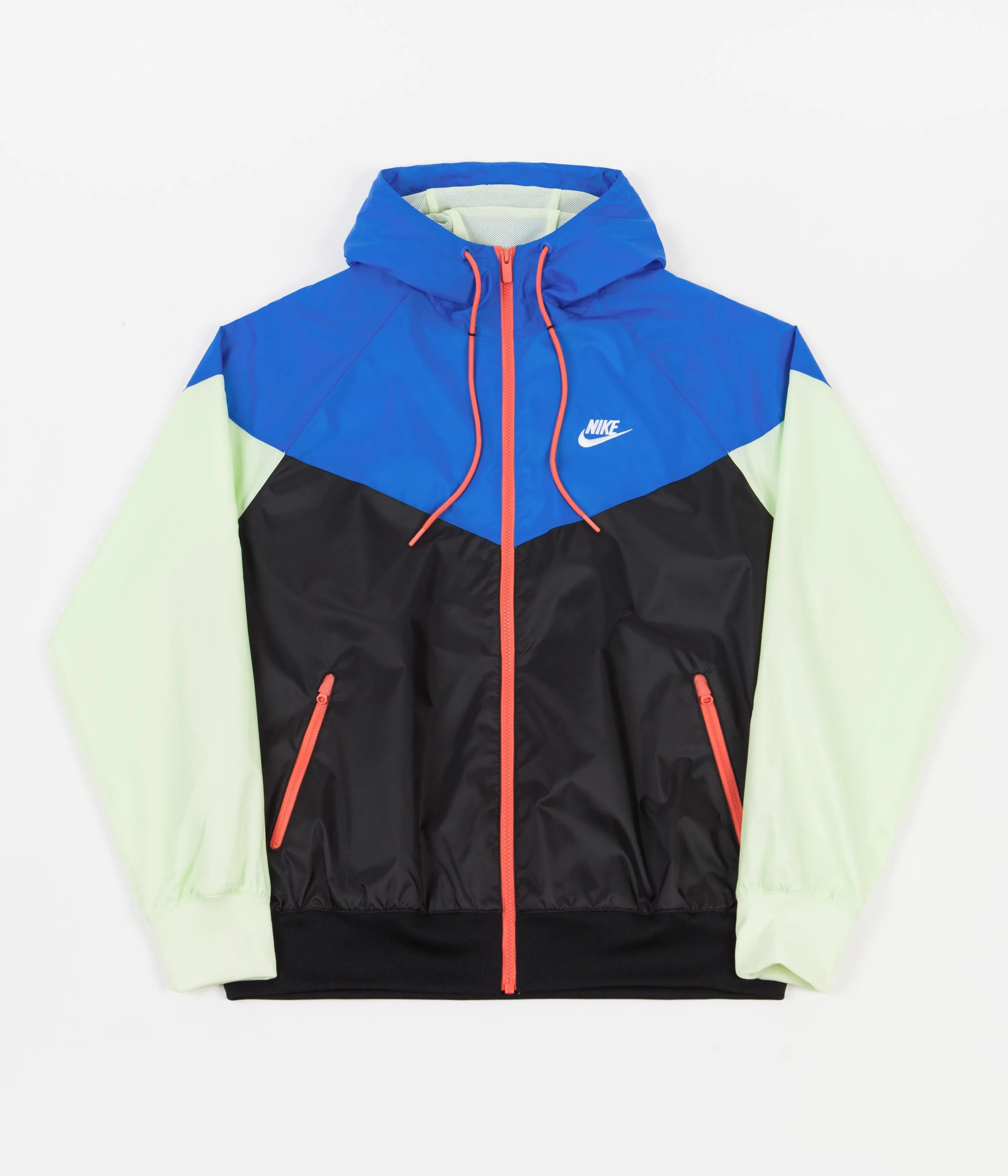 Nike Recycled Windrunner Hooded Jacket - Black / Signal Blue / Lime Ice / White
