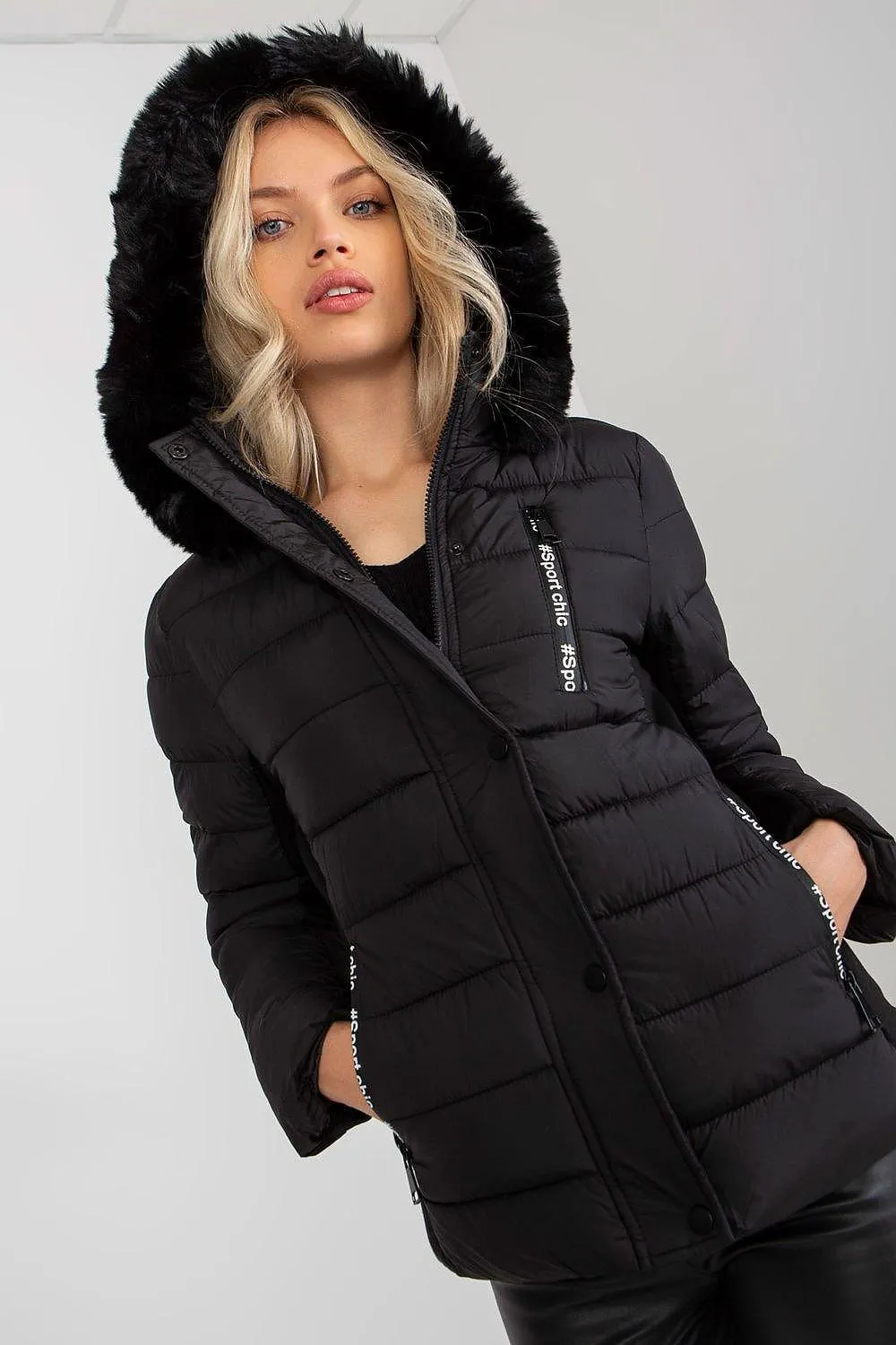 NM long-sleeved quilted down jacket