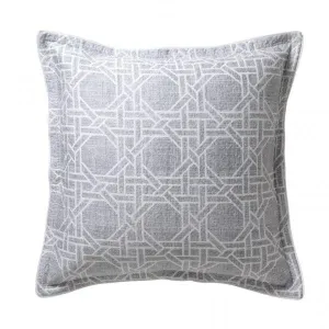 Octagonal Lattice Silver European Pillowcase by Florence Broadhurst