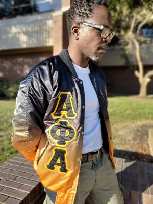 Ombre Alpha Satin Bomber Jacket