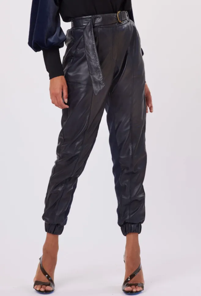Once Was Grove High Waist Leather Pant