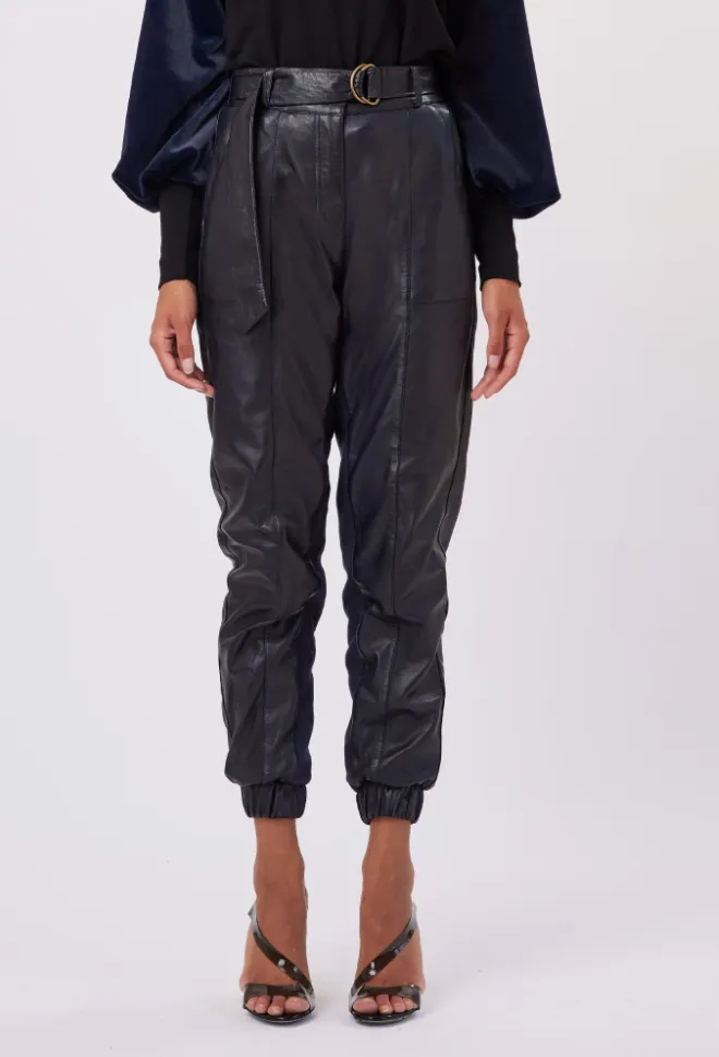 Once Was Grove High Waist Leather Pant