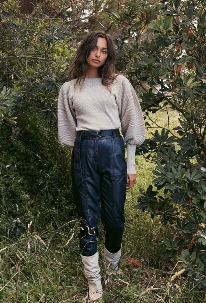 Once Was Grove High Waist Leather Pant