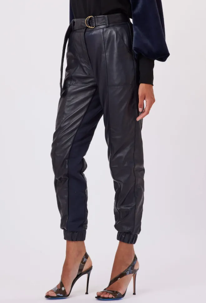 Once Was Grove High Waist Leather Pant