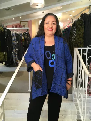 OPEN BLOCK KIMONO - BLUE