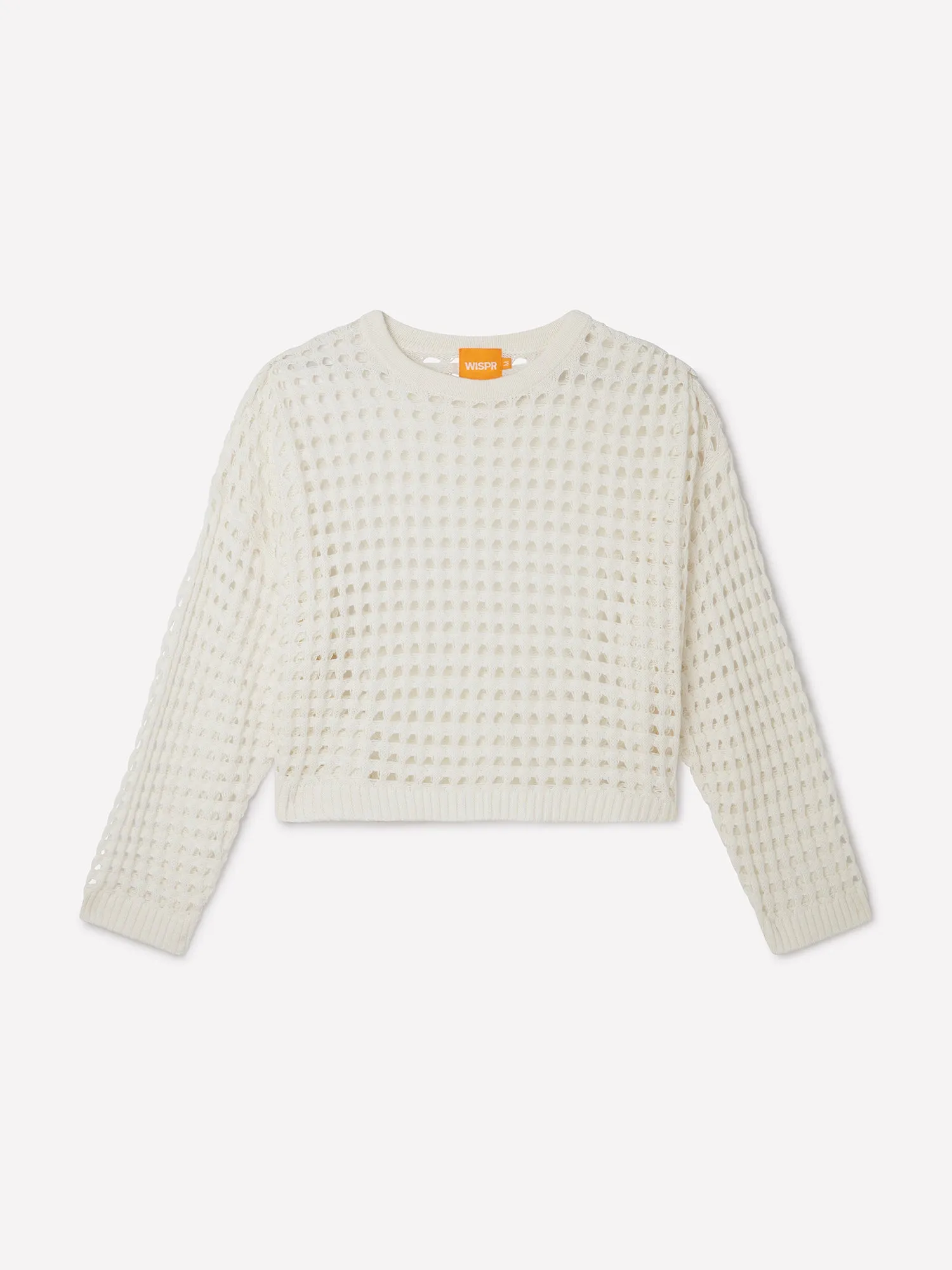 Open Stitch Pointelle Crew Neck Jumper