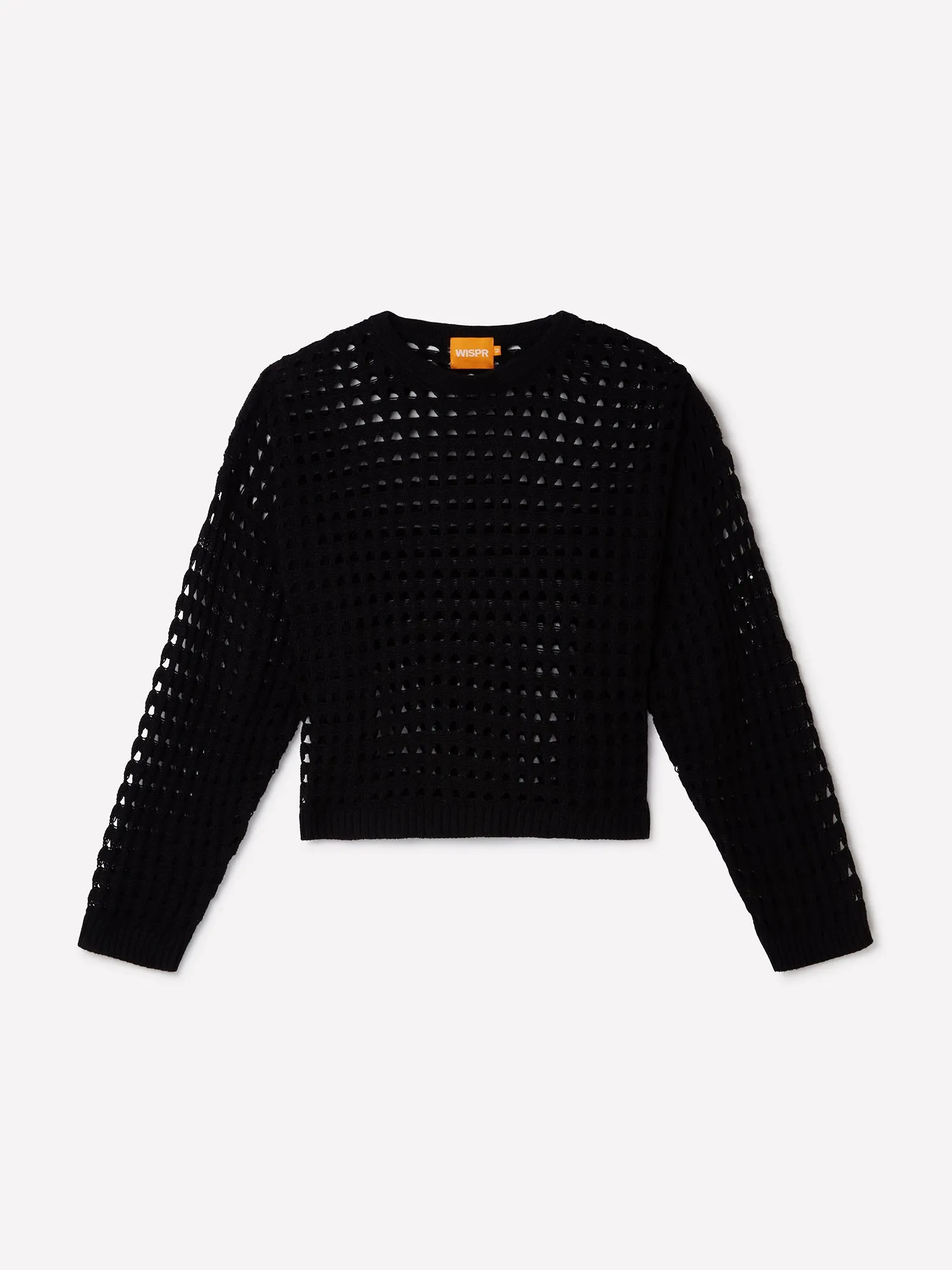 Open Stitch Pointelle Crew Neck Jumper