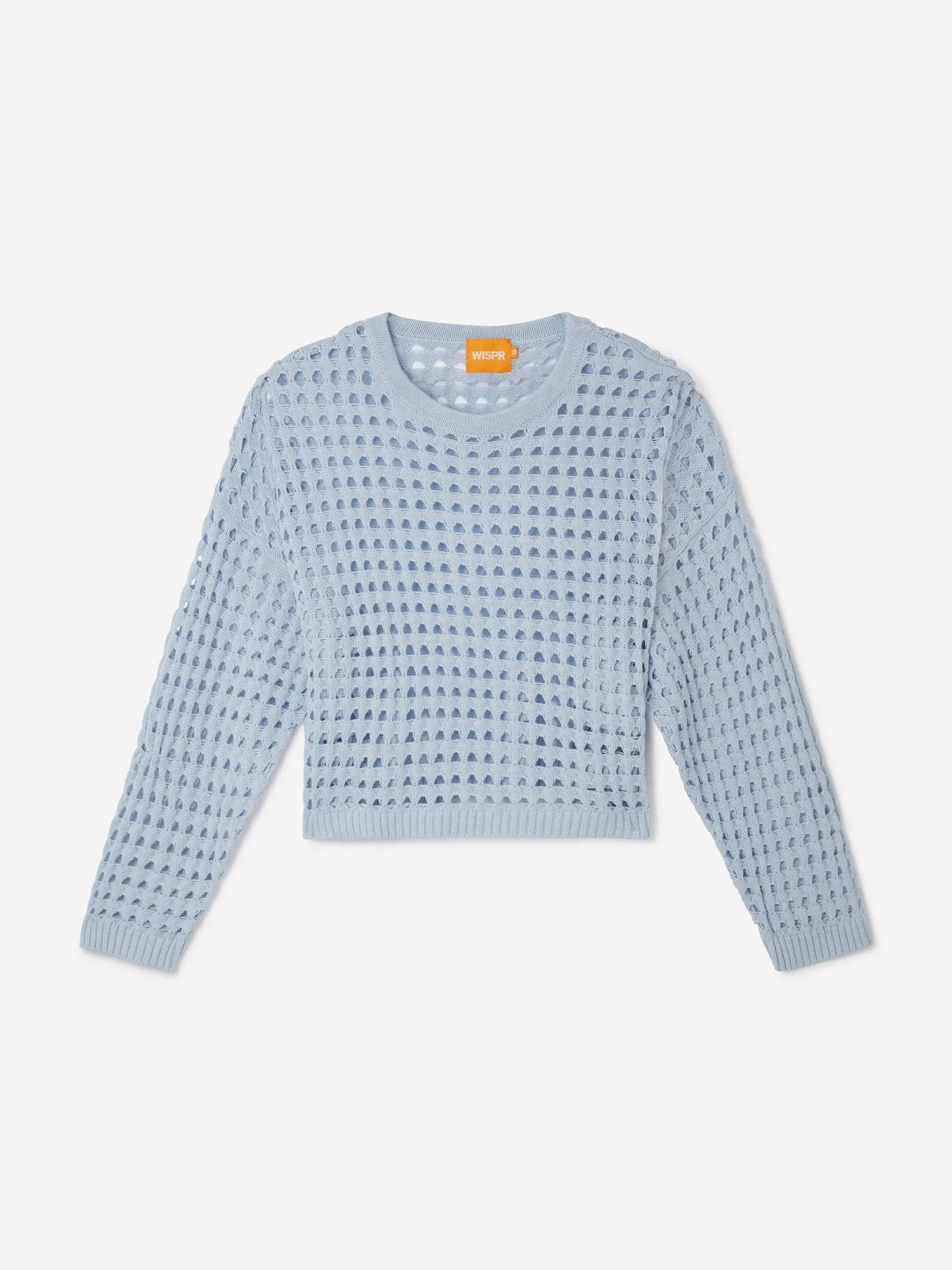 Open Stitch Pointelle Crew Neck Jumper