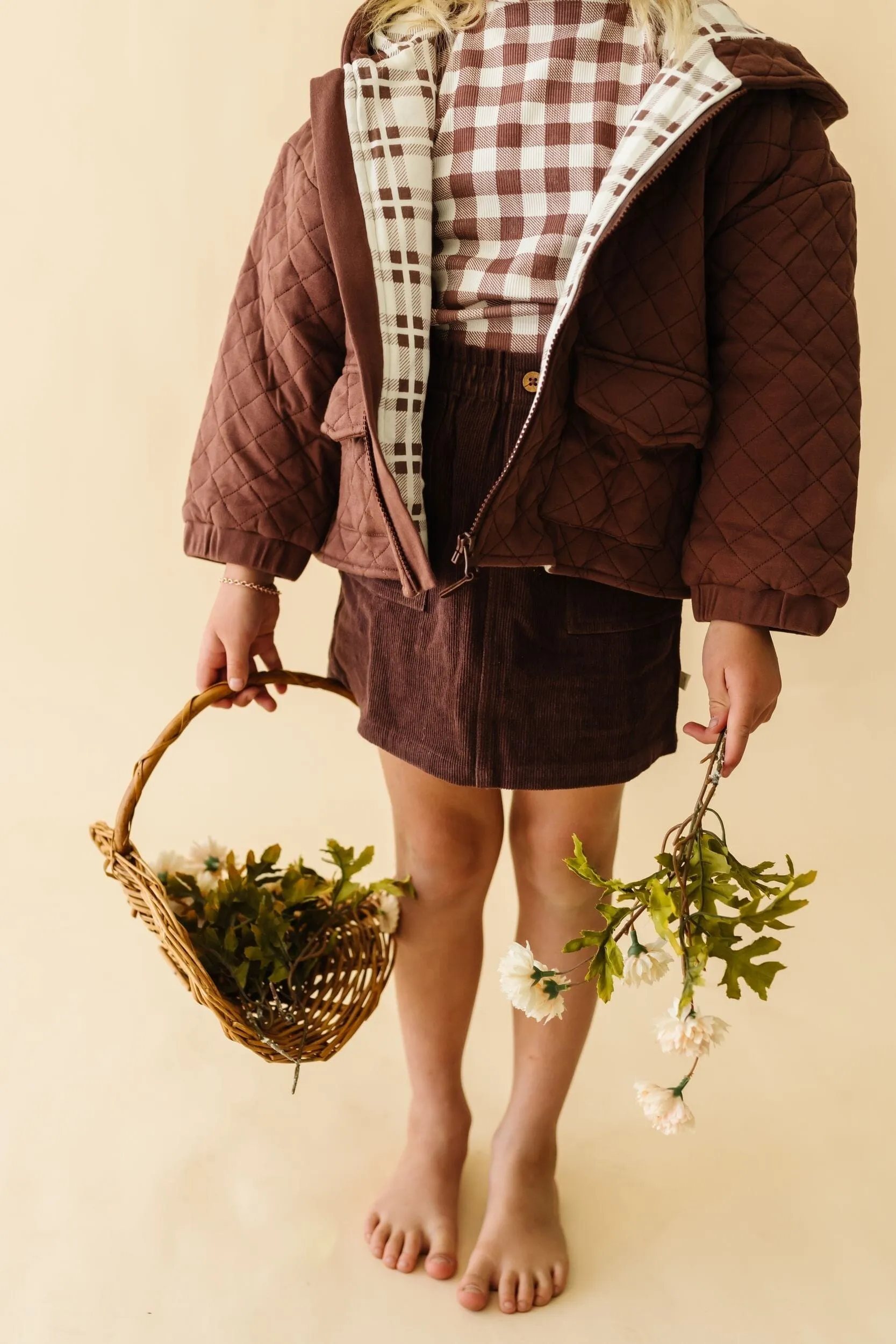 Organic Quilted Hooded Jacket | Plum