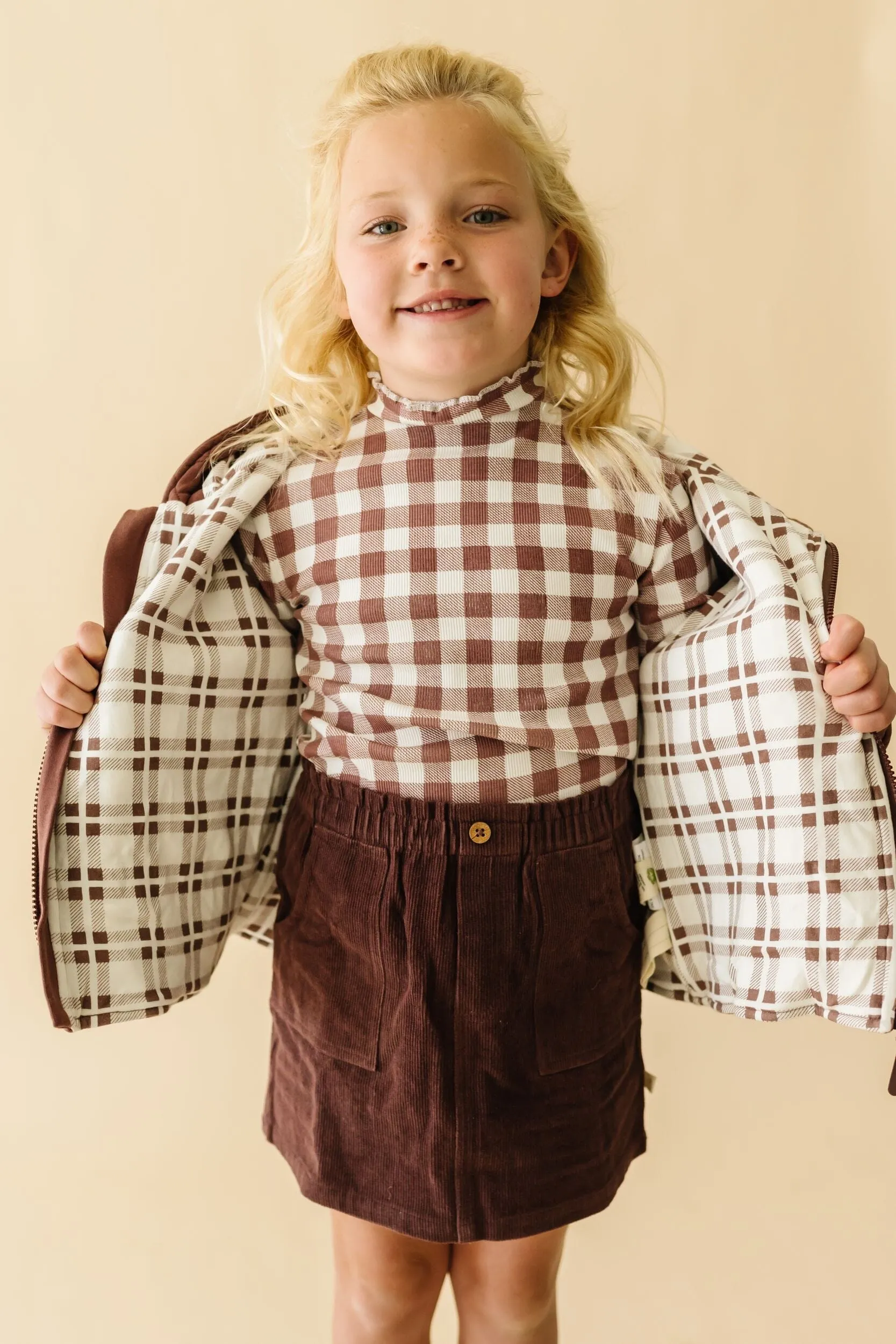 Organic Quilted Hooded Jacket | Plum