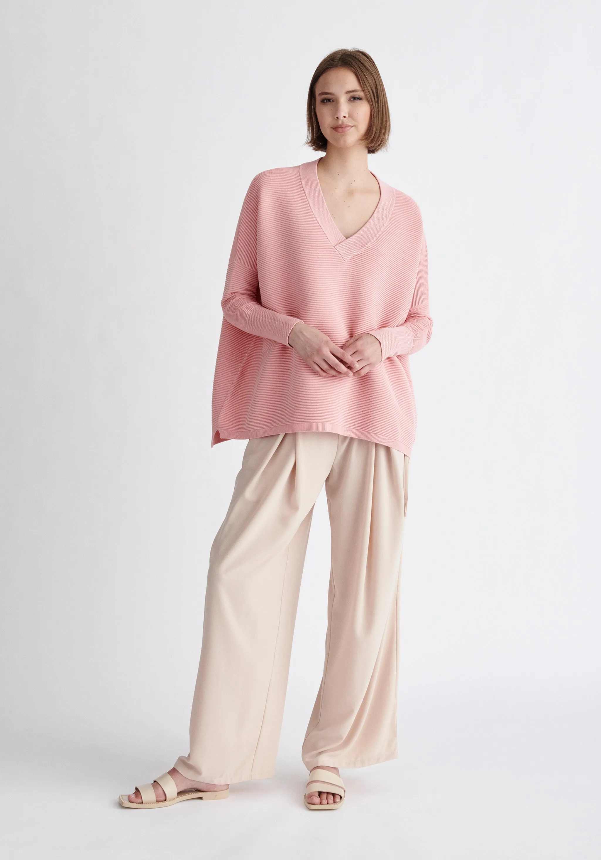 Paisie V-Neck Ribbed Jumper
