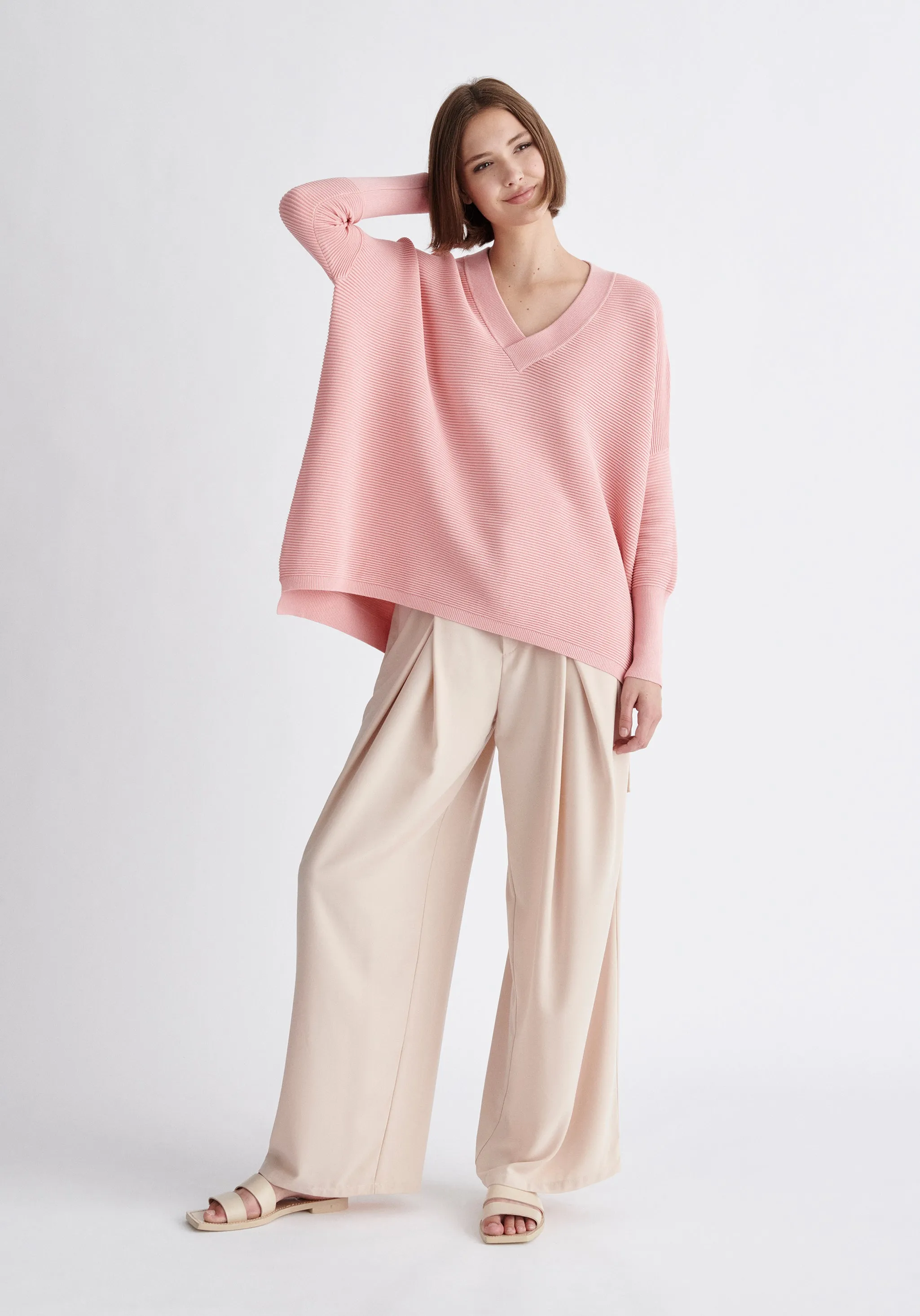 Paisie V-Neck Ribbed Jumper