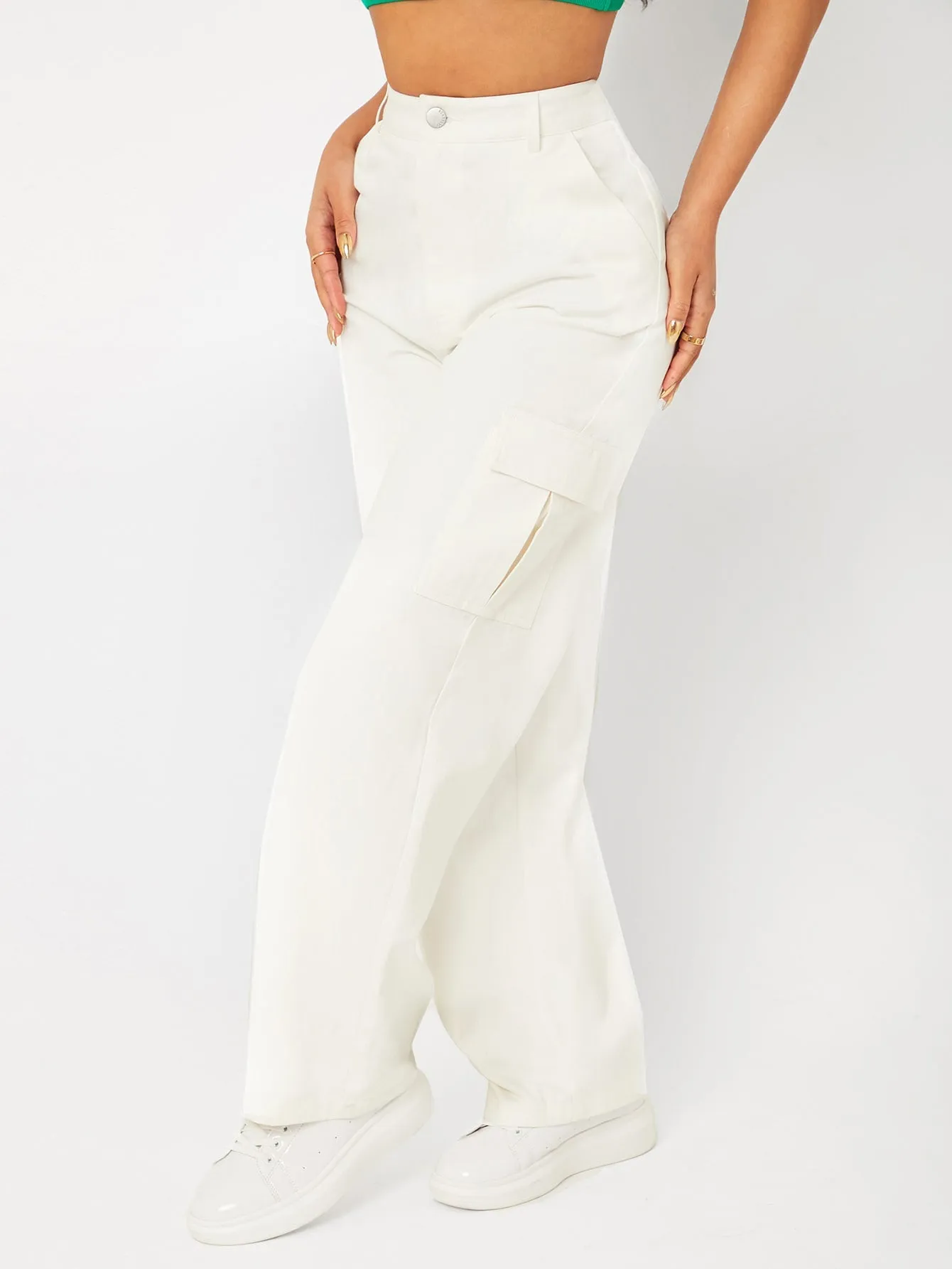 PETITE High Waist Straight Leg Pants