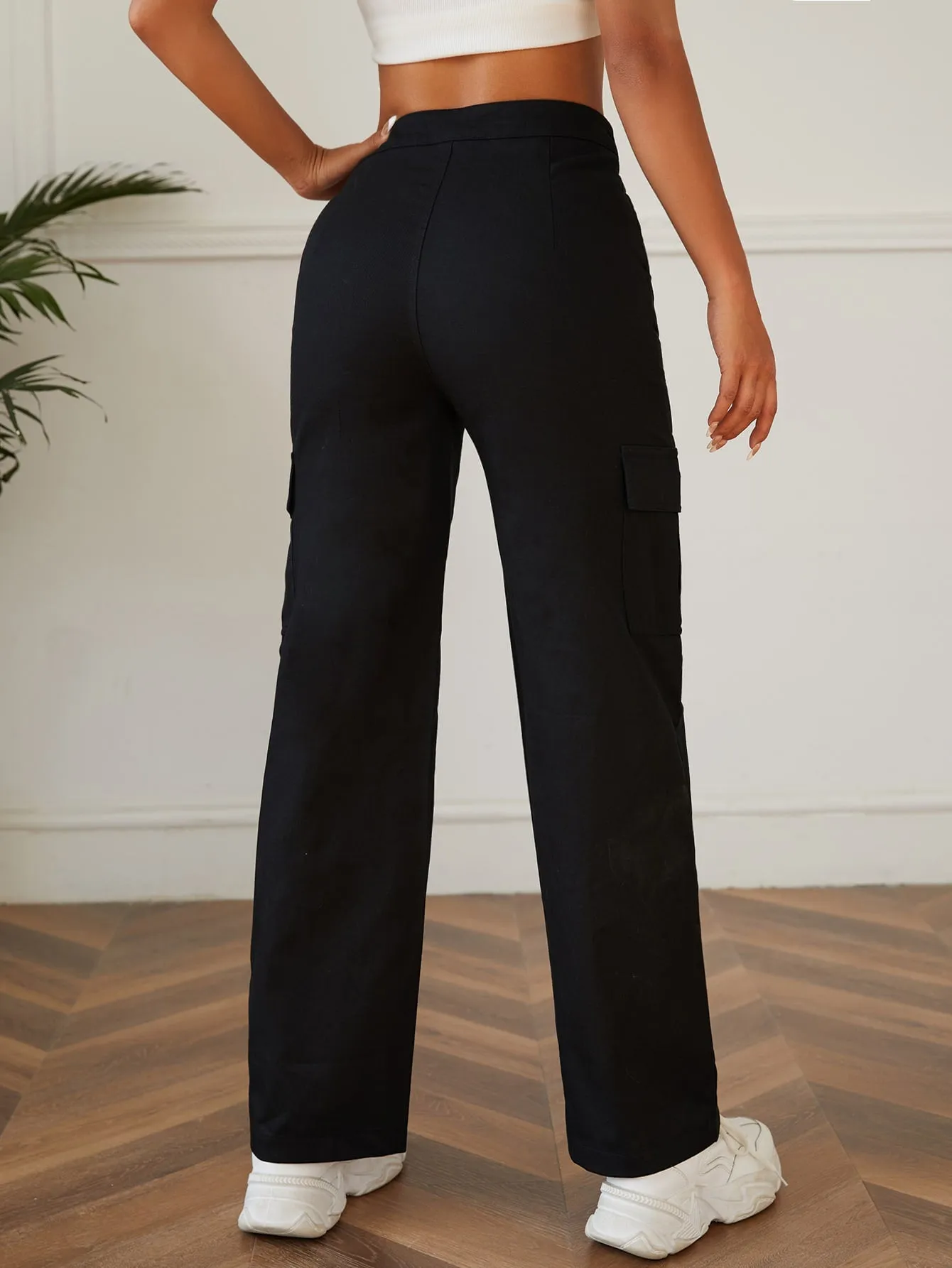 PETITE High Waist Straight Leg Pants