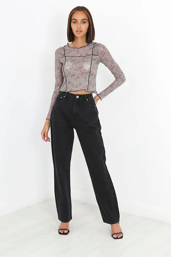 PLUS SIZE BLACK FULL LENGTH DENIM JEANS