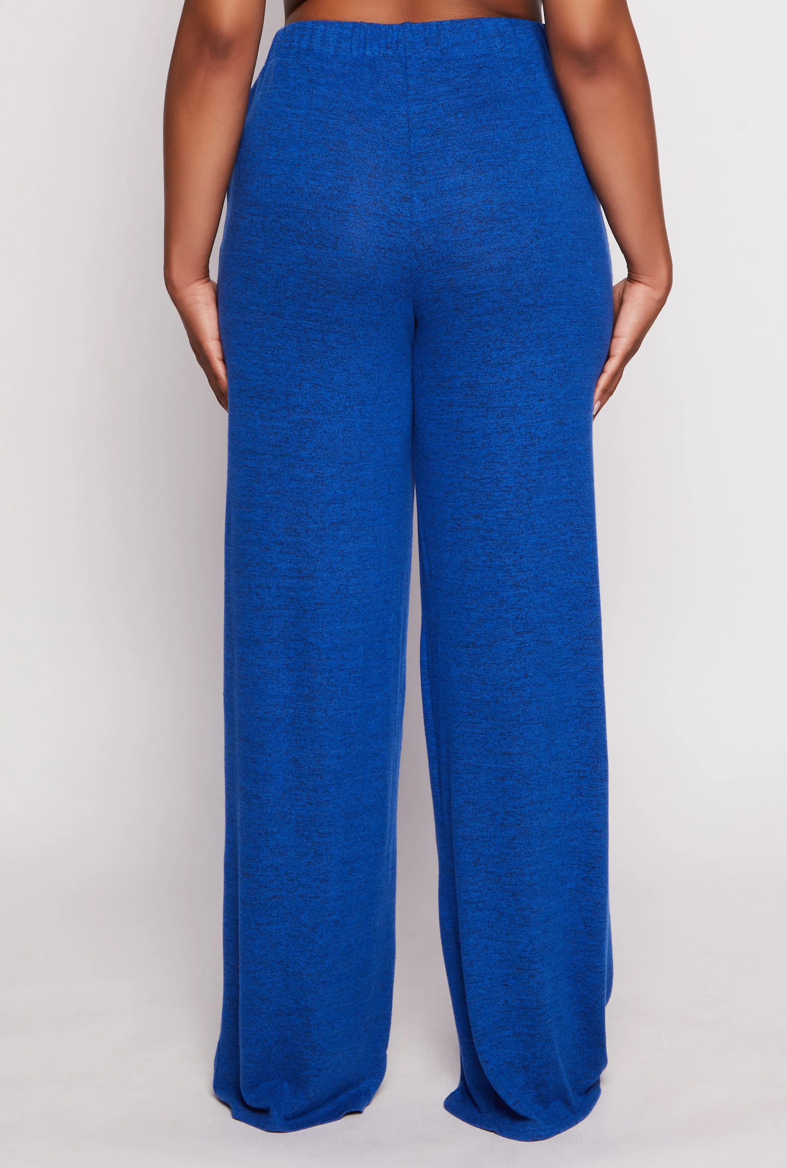 Plus Size Brush Knit High Waist Pants