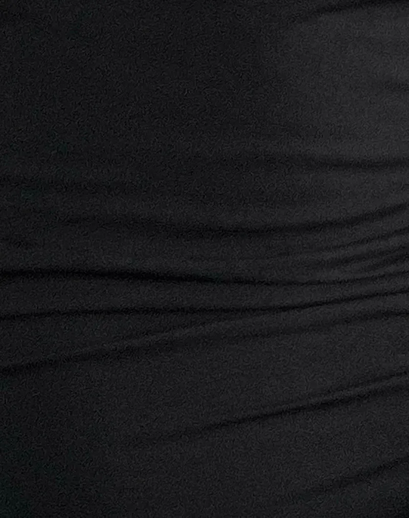 Pramita Plunge mini Dress in Jersey Black
