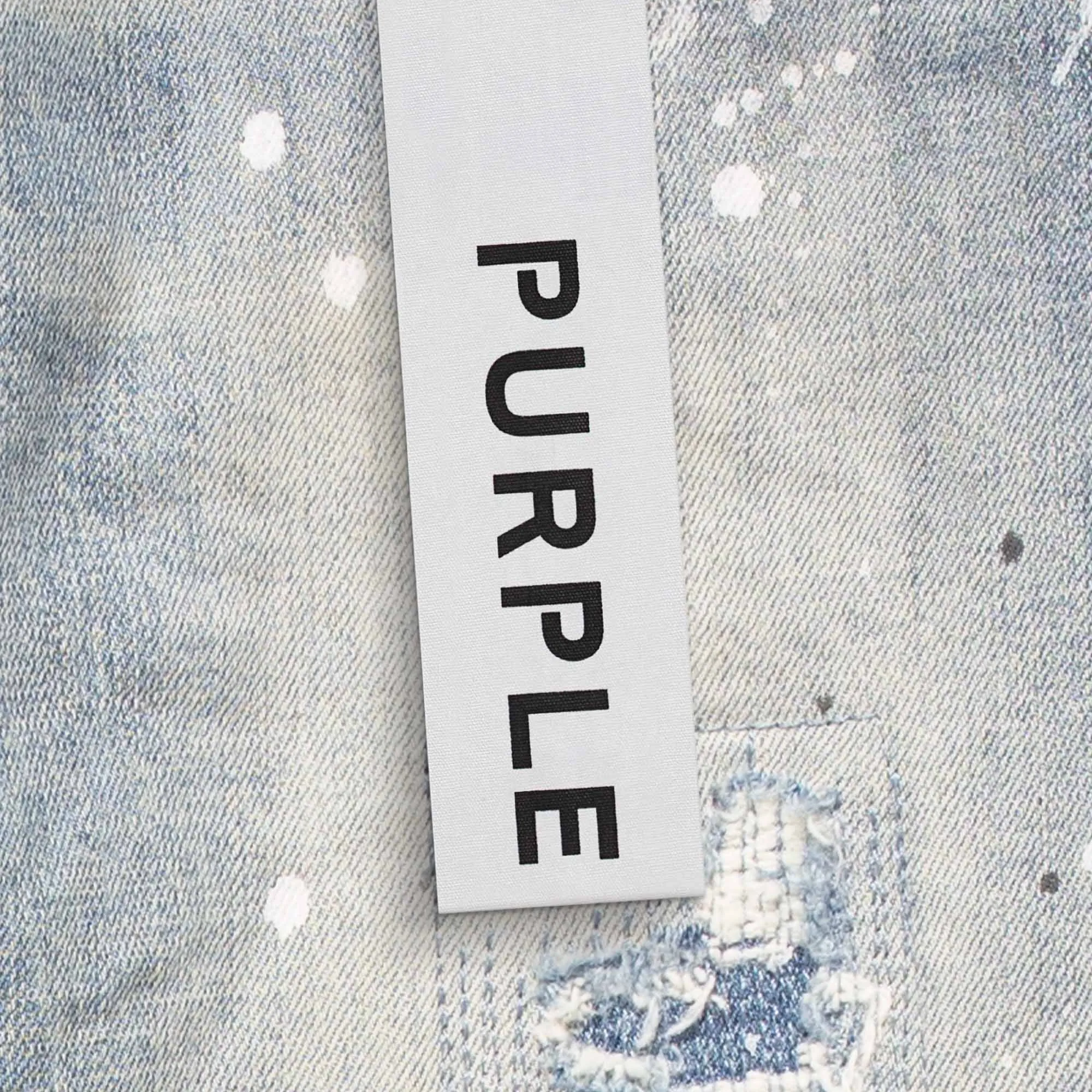 Purple Brand P001 Light Indigo Paint Blowout Jean