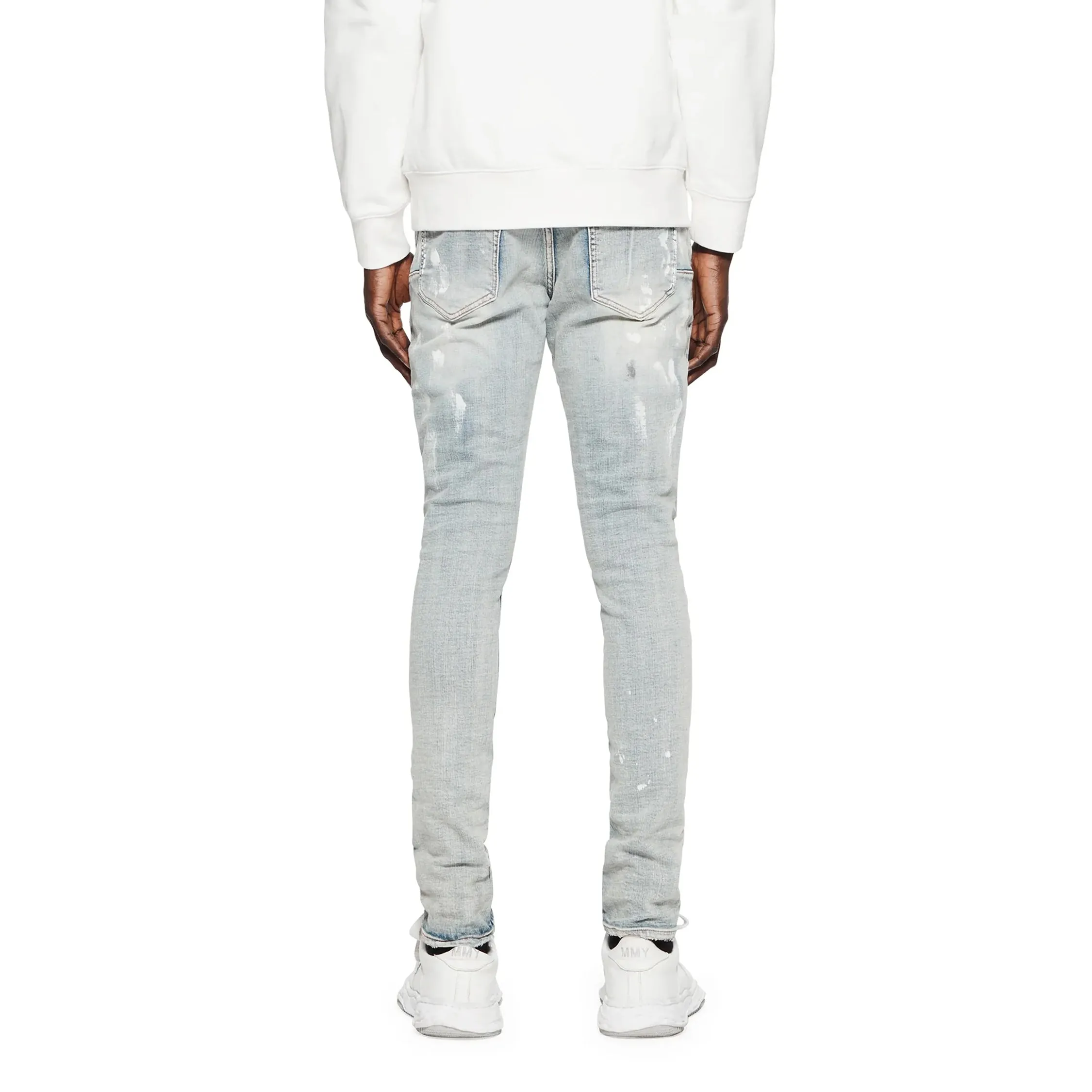 Purple Brand P001 Light Indigo Paint Blowout Jean