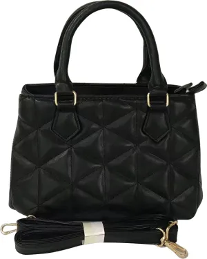Quilted-Style Black Handbag