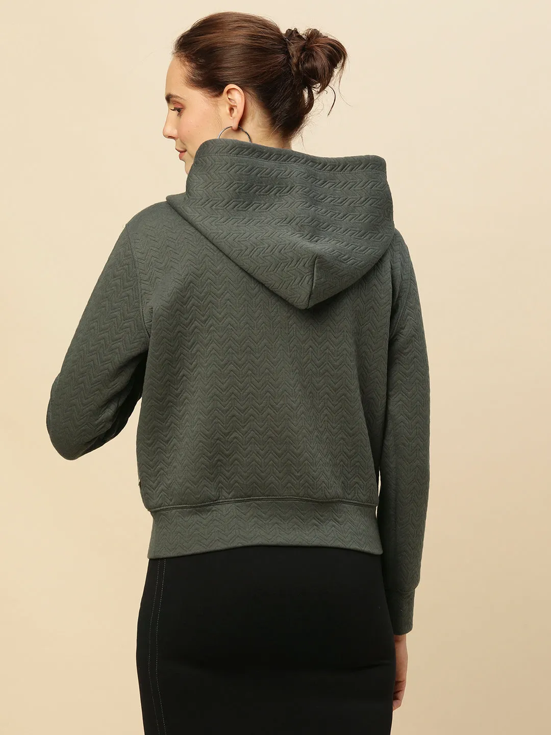 Quilted Zippered Hooded Jacket